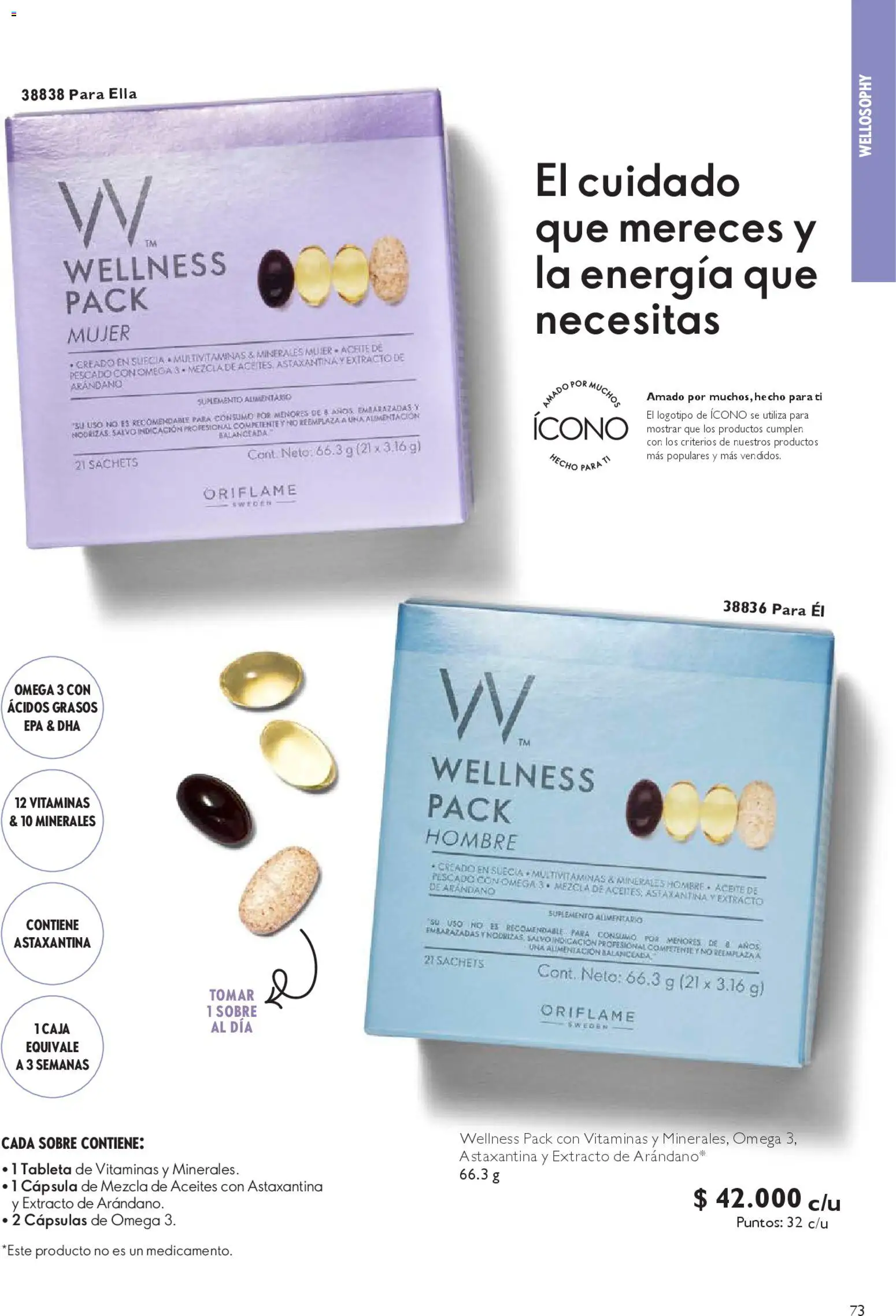 Oriflame catálogo │ válido desde el 14.02.2026 | Página: 73 | Productos: Tableta, Vitaminas, Caja, Pescado