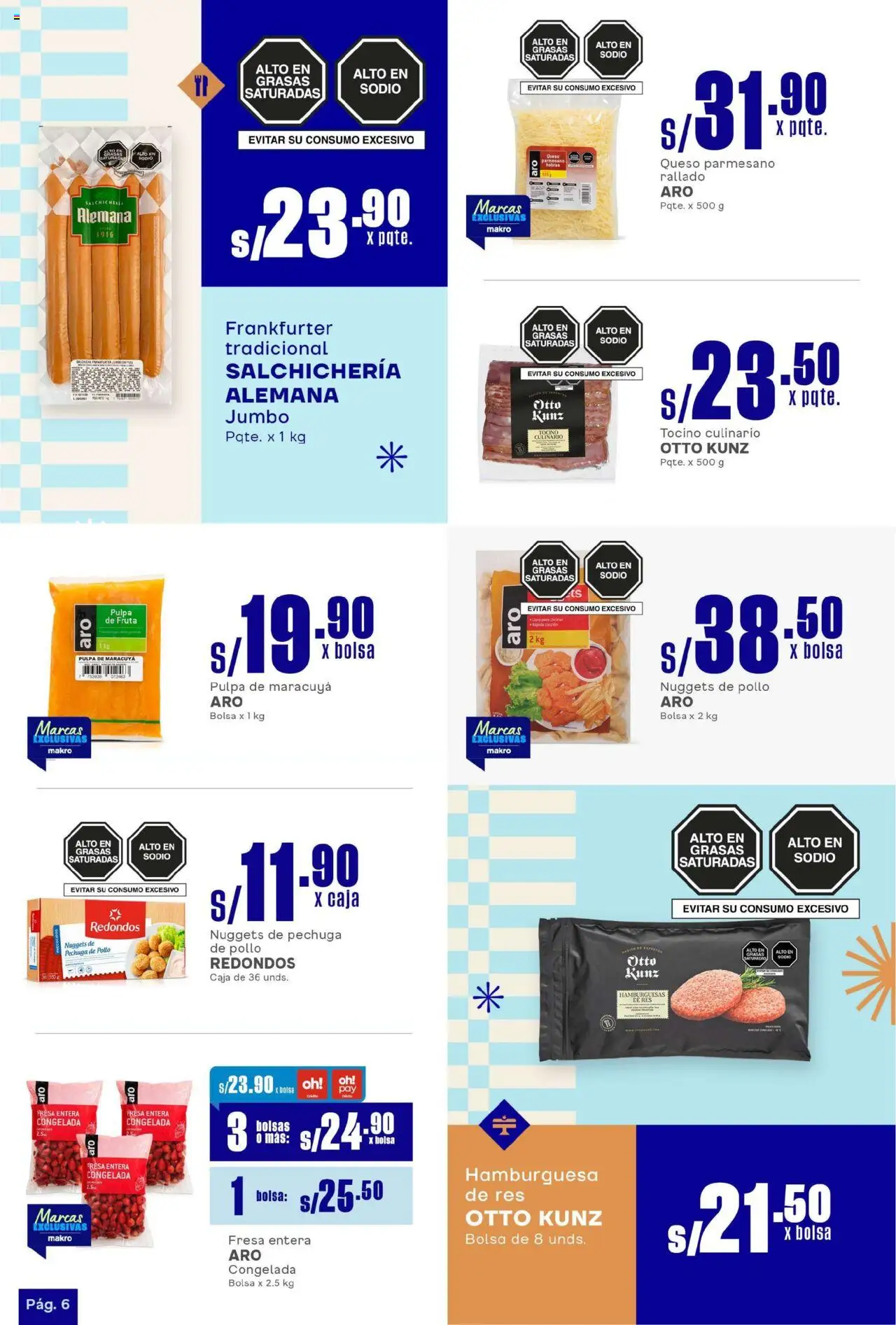Catálogo Makro válido desde 14.08.2025 | Página: 6 | Productos: Caja, Queso, Queso parmesano, Bolsa
