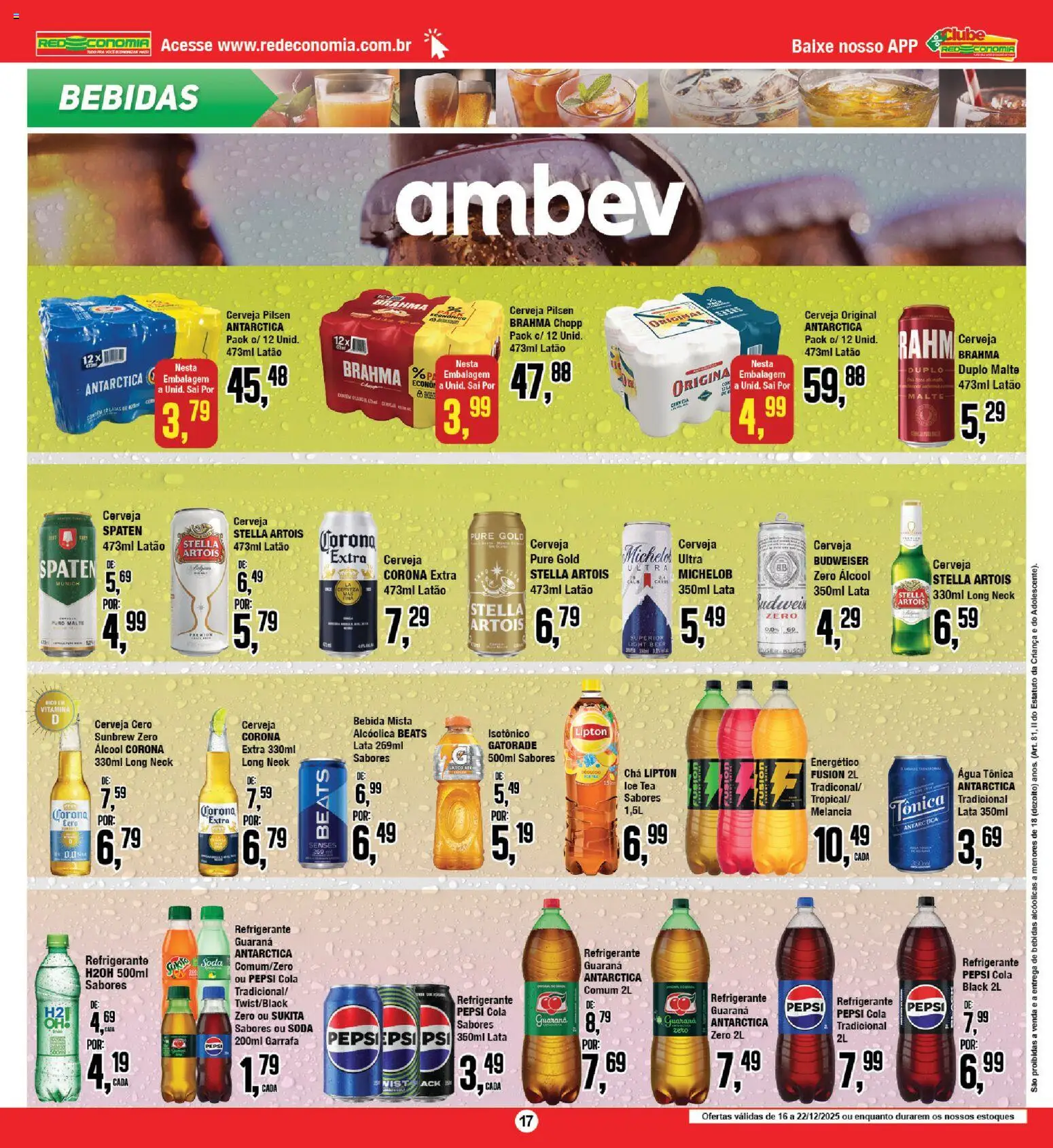 RedEconomia Folheto - válido de 16.12.2025 | Página: 17 | Produtos: Guaraná, Água tônica, Energético, Isotônico