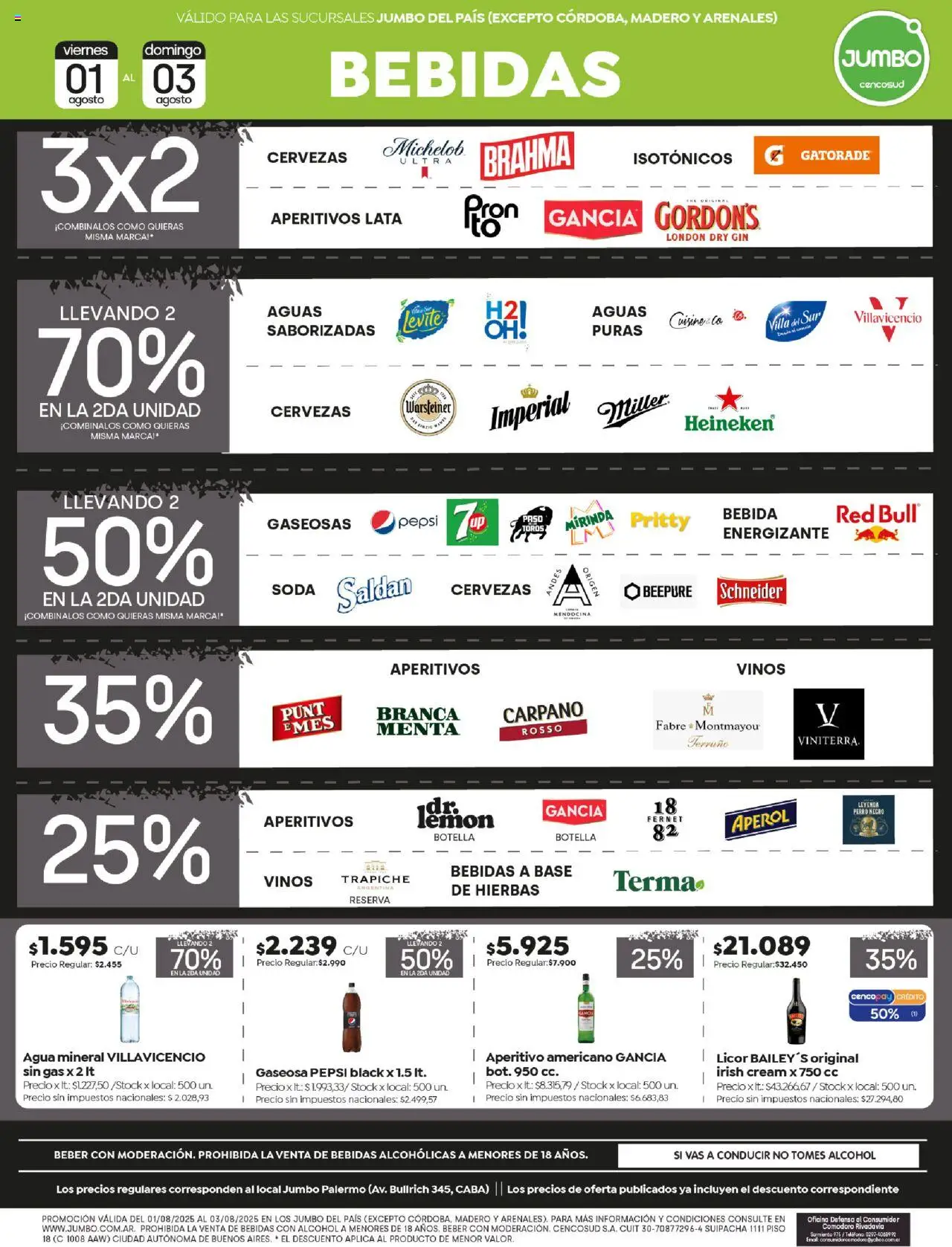 Jumbo ofertas │ válido desde el 01.08.2025 | Página: 5 | Productos: Botella, Fernet, Gaseosa, Soda