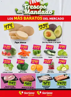 Vista previa de Soriana - Frescos del Mandado Mercado Ver, Tab, Chis, Camp, Yuc y Q. Roo, nuevo folleto de la tienda, válido en México a partir del 12.08.2025