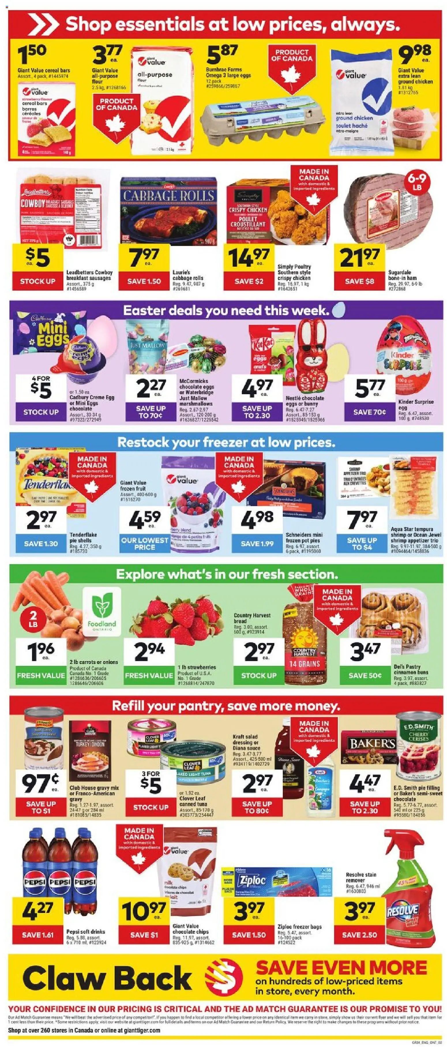 Giant Tiger flyer valid from 25.03.2026 | Page: 2 | Products: Strawberries, Chips, Salad, Stain remover