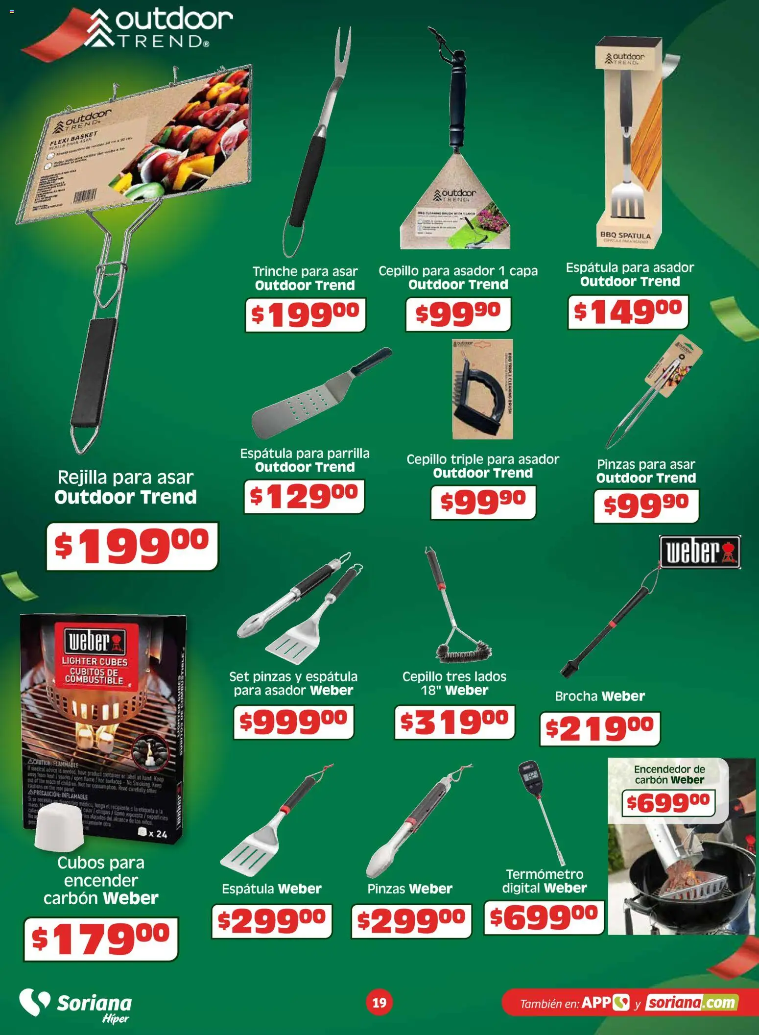 Nuevas ofertas de Soriana válidas en toda la República Mexicana desde el 26.03.2026. ¡Encuentra las mejores ofertas en Soriana En México apoyamos con todo Híper Nacional! | Página: 19 | Productos: Termómetro, Parrilla, Encendedor, Rejilla
