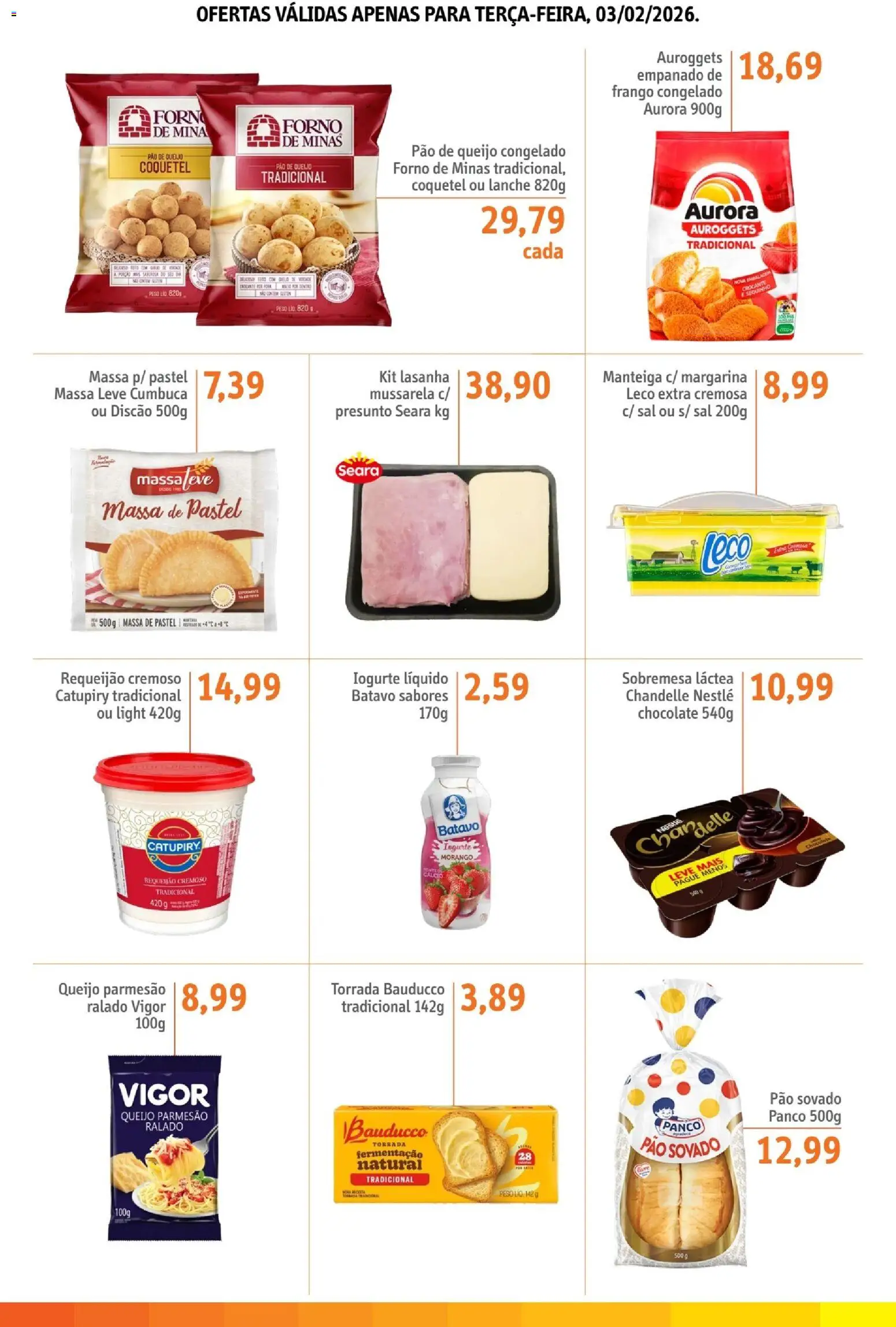 Sonda Folheto - válido de 03.02.2026 | Página: 2 | Produtos: Chocolate, Massa, Massa de pastel, Mussarela