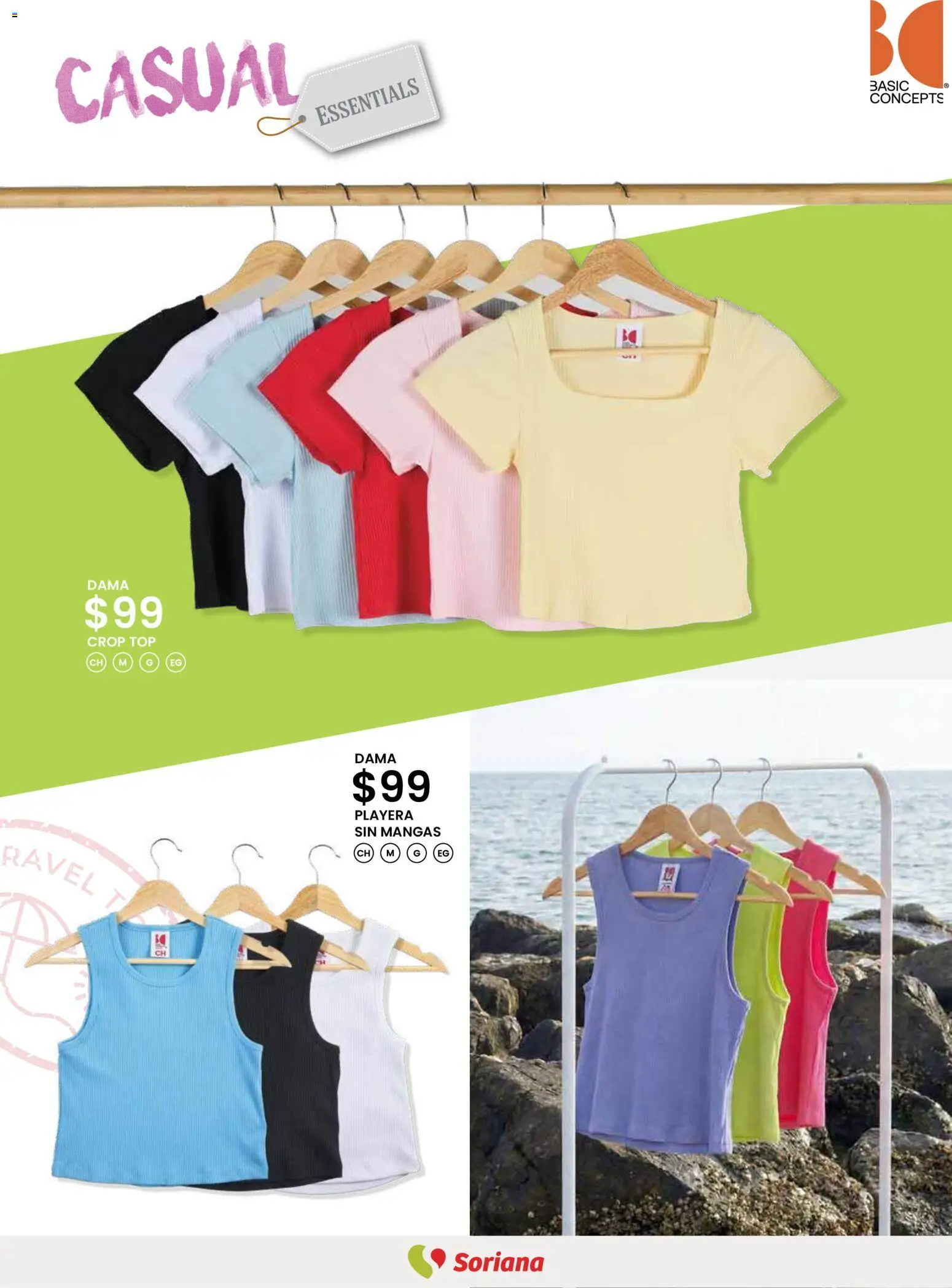 Nuevas ofertas de Soriana válidas en toda la República Mexicana desde el 12.03.2026. ¡Encuentra las mejores ofertas en Soriana Catálogo Primavera Verano Híper Nacional! | Página: 19 | Productos: Playera, Top, Playera sin mangas