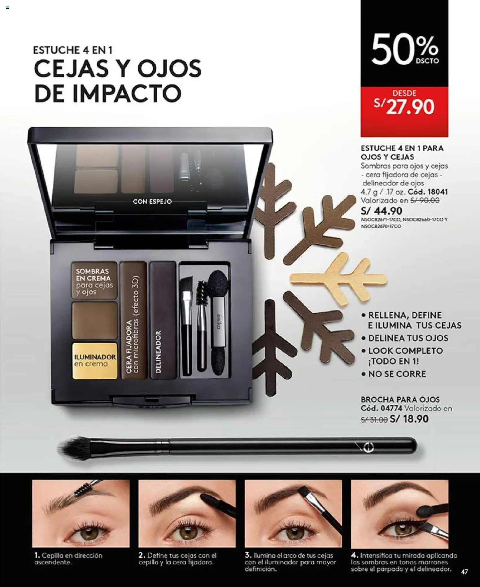 Catálogo Ésika válido desde 14.11.2025 | Página: 47 | Productos: Brocha, Delineador de ojos, Delineador, Espejo