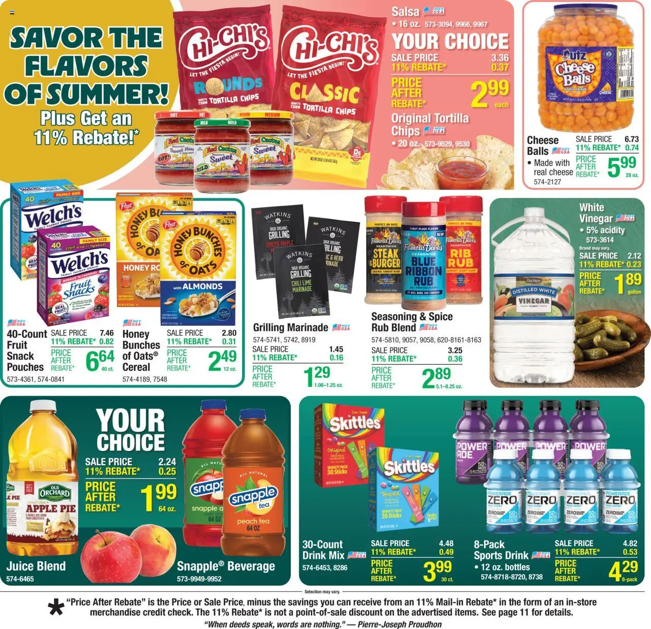 Menards Weekly Ad - valid from 06.08.2025 | Page: 18 | Products: Vinegar, Cheese, Juice, Lime