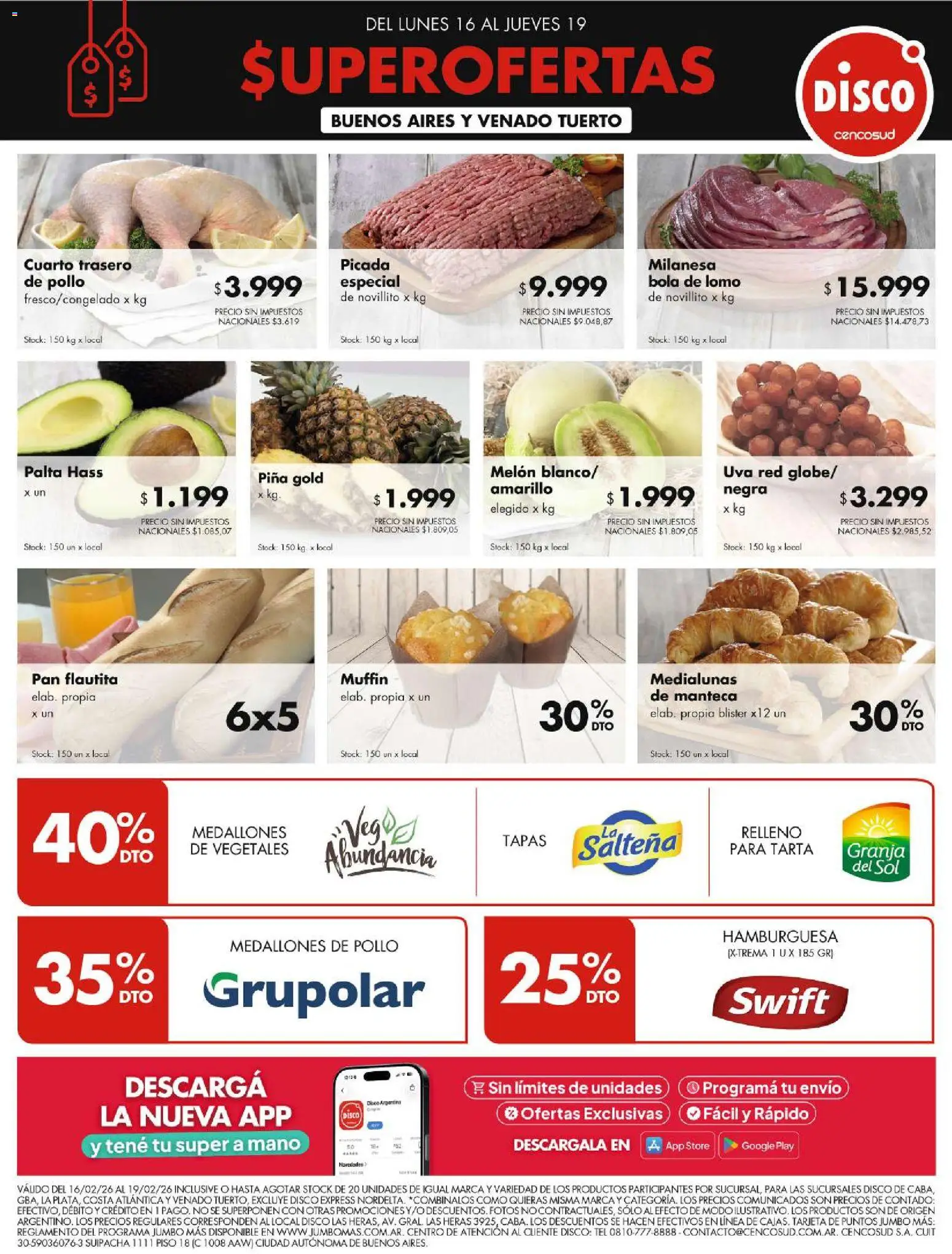 Disco ofertas │ válido desde el 16.02.2026 | Página: 1 | Productos: Disco, Manteca, Pan, Piña