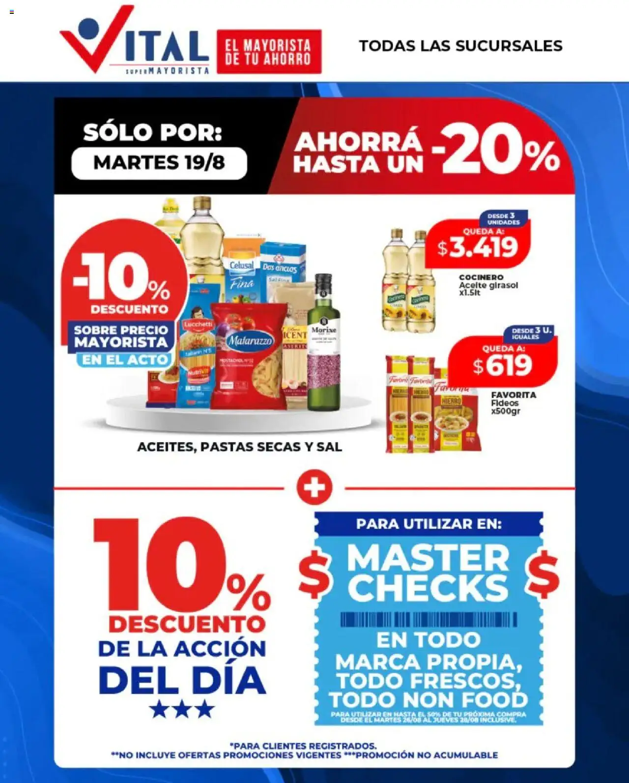 Vital - Sólo por Martes │ válido desde el 19.08.2025 | Página: 1 | Productos: Sobre, Aceite, Sal, Fideos