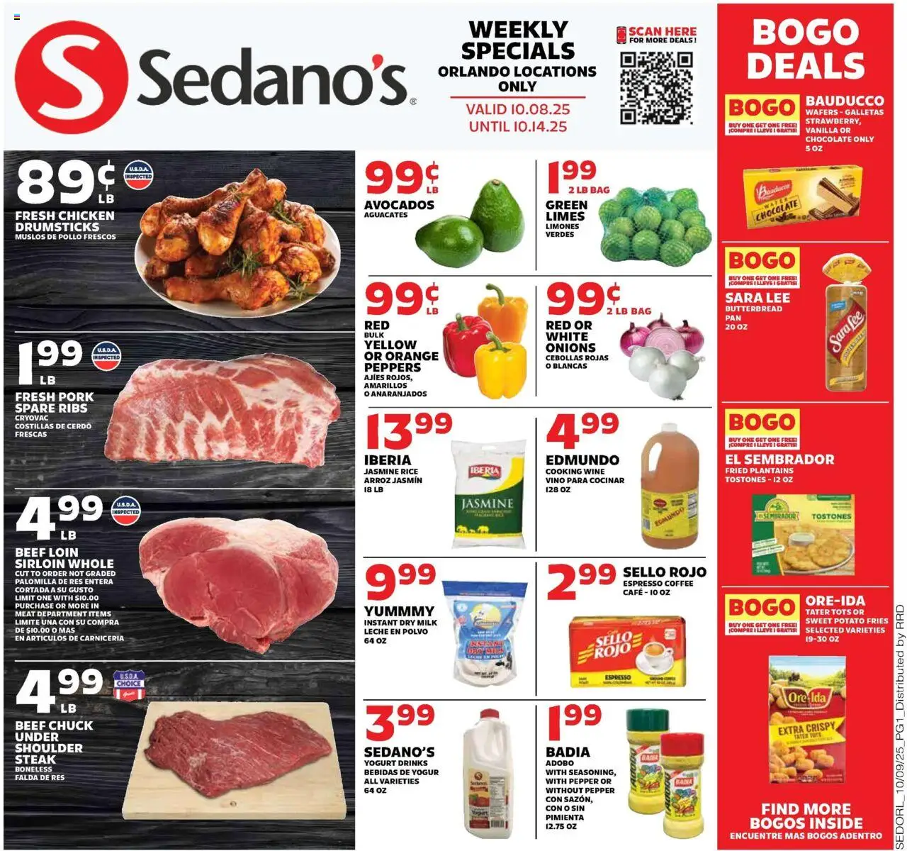 Sedano's Weekly Ad - valid from 08.10.2025 | Page: 1 | Products: Yogurt, Chocolate, Wine, Water