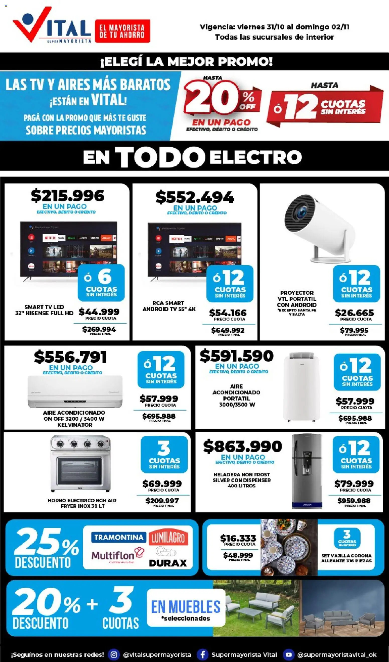 Vital - Ofertas fin Salta │ válido desde el 31.10.2025 | Página: 2 | Productos: Horno, Horno eléctrico, Proyector, Té