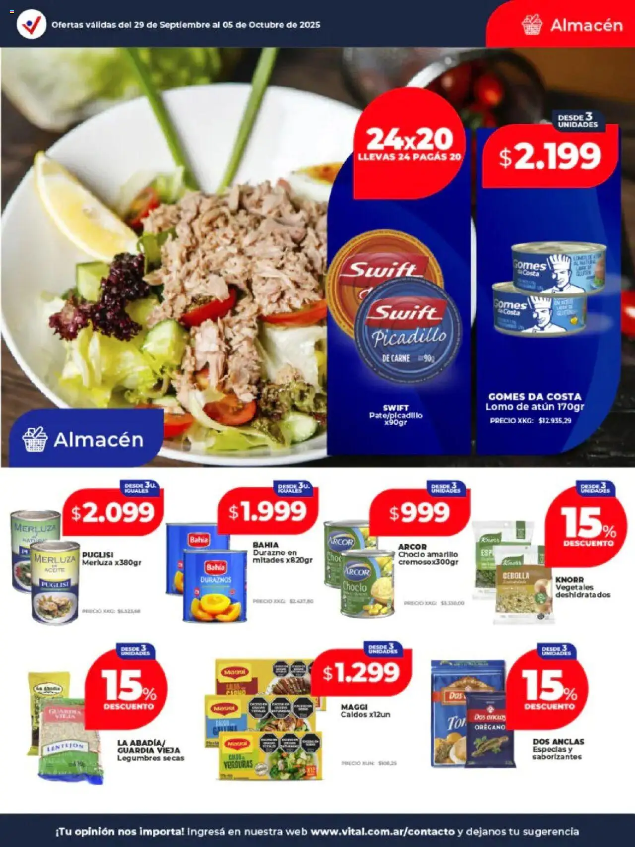 Vital - Ofertas Posadas │ válido desde el 30.09.2025 | Página: 11 | Productos: Cebolla, Choclo, Atún, Orégano