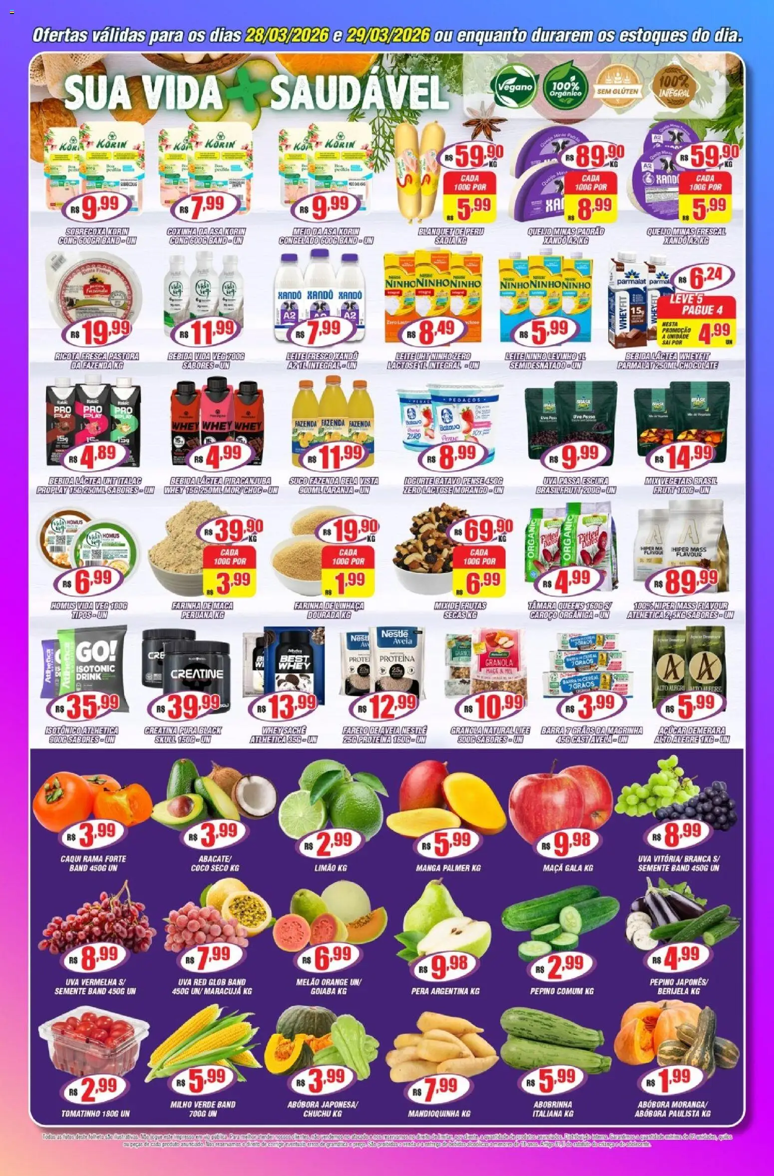Violeta Supermercados Folheto - válido de 28.03.2026 | Página: 4 | Produtos: Goiaba, Abóbora, Abobrinha, Isotônico