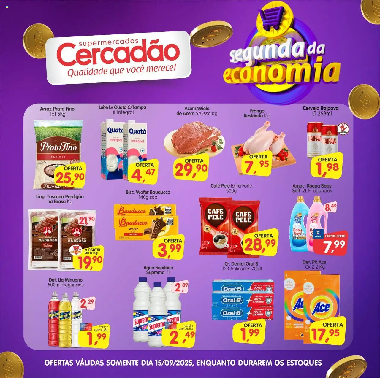 Cercadão Folheto - válido de 15.09.2025 | Página: 1 | Produtos: Pó, Café, Cerveja, Frango