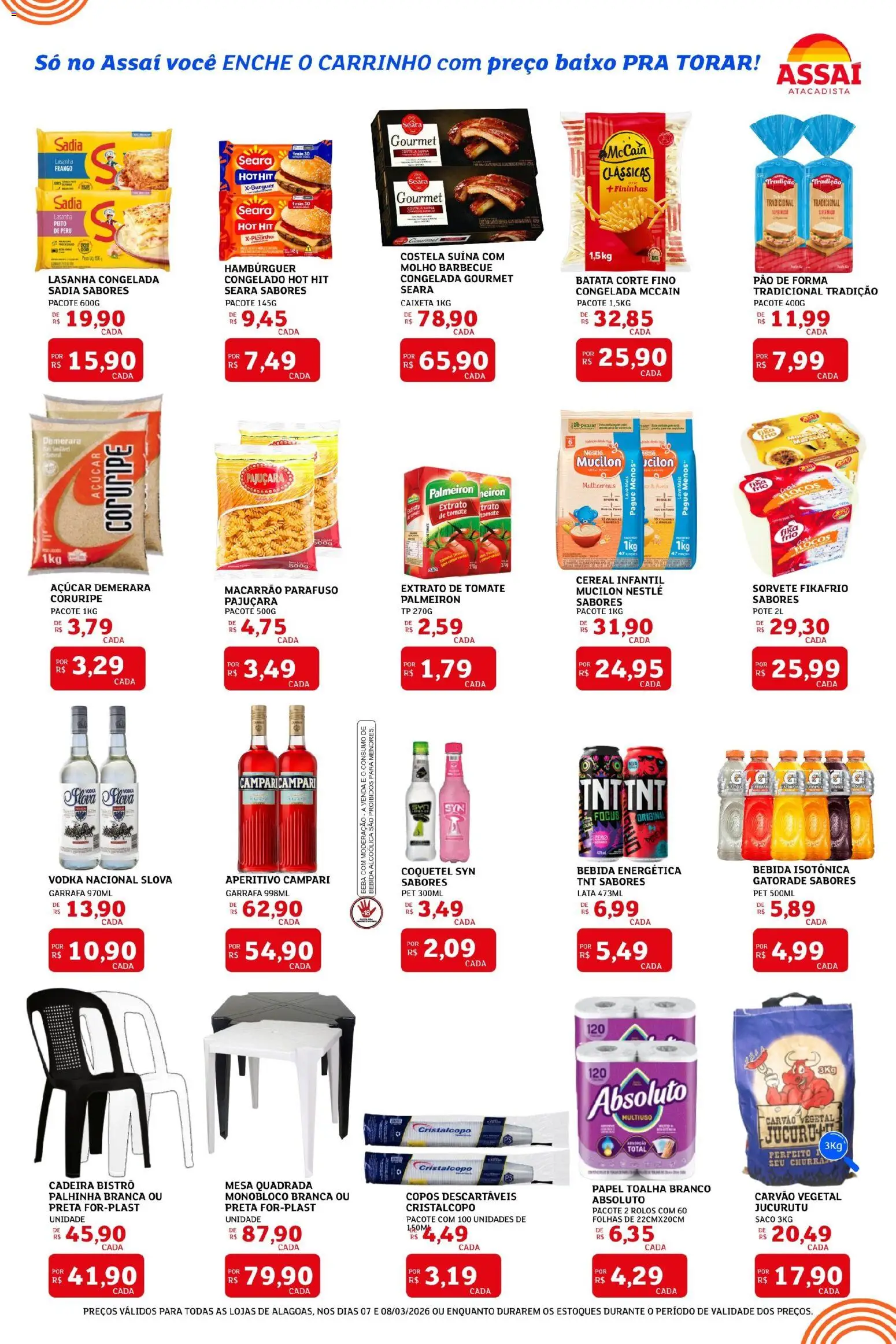 Assaí Atacadista Folheto - válido de 07.03.2026 | Página: 2 | Produtos: Mesa, Baixo, Batata, Mucilon