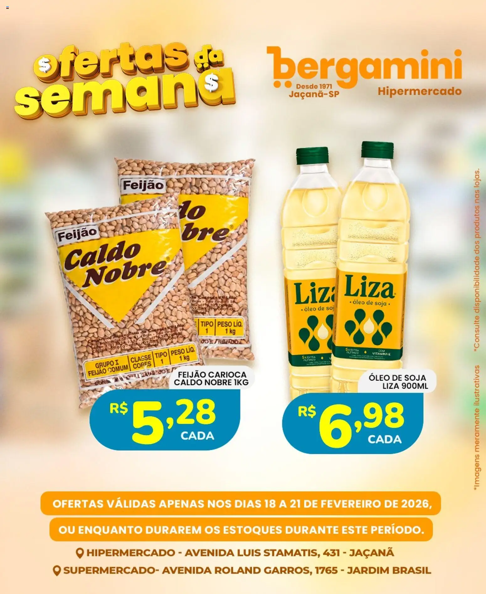 Supermercado Bergamini Folheto - válido de 18.02.2026 | Página: 5 | Produtos: Feijão, Óleo, Soja
