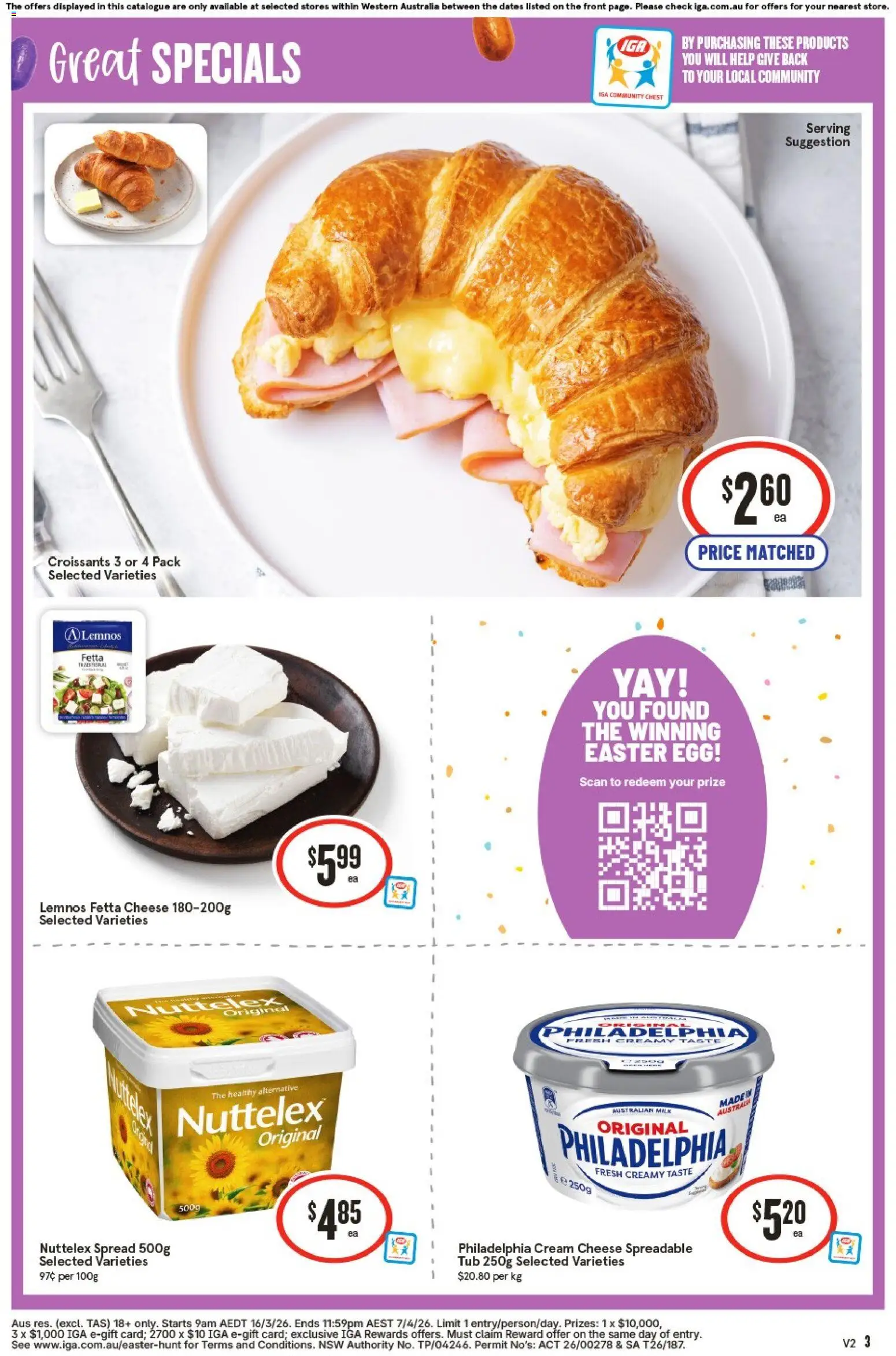 IGA catalogue - valid from 25.03.2026 | Page: 3 | Products: Milk, Cheese, Cream