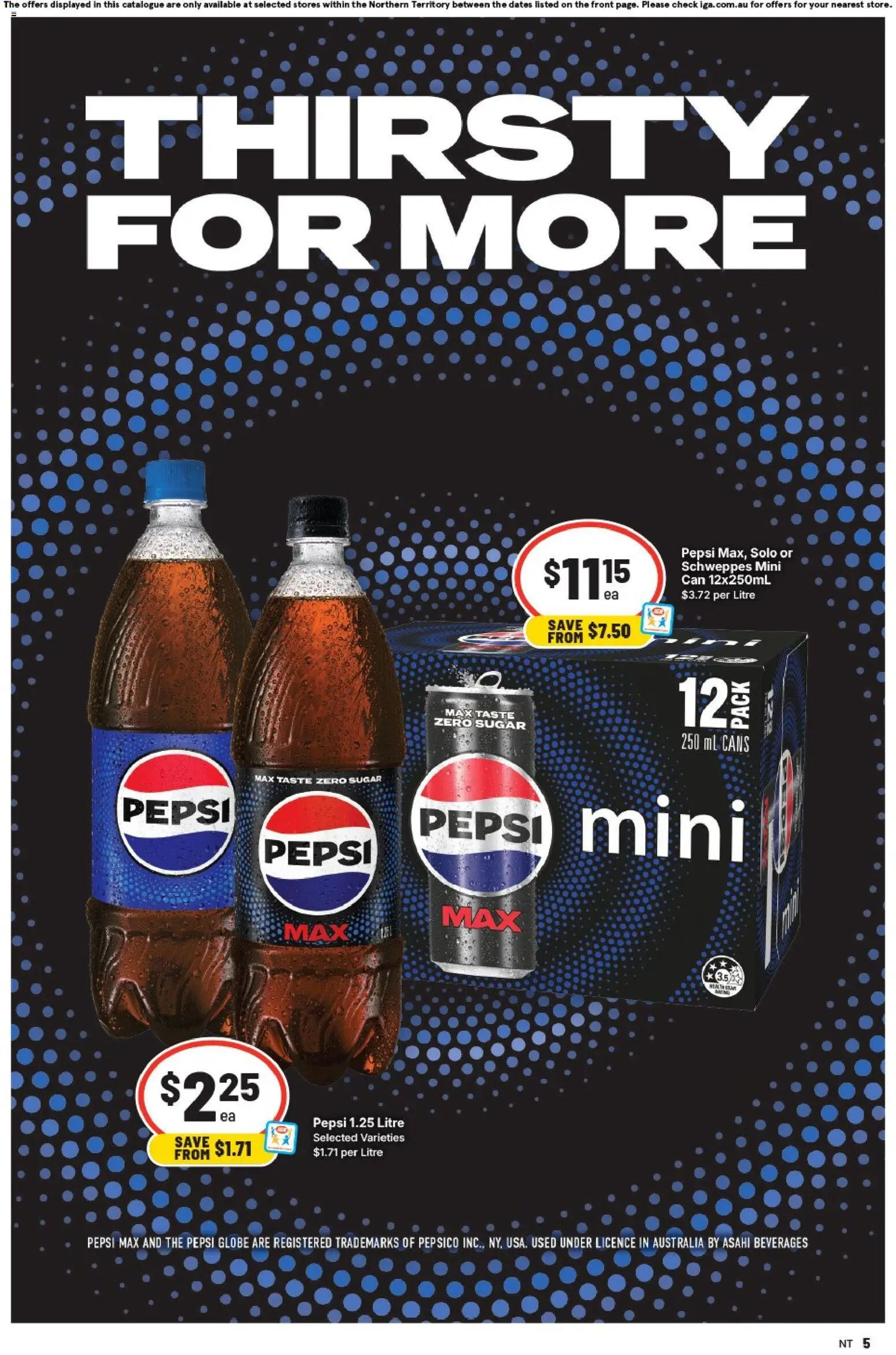 IGA catalogue - valid from 21.01.2026 | Page: 5 | Products: Pepsi, Sugar, Pepsi Max