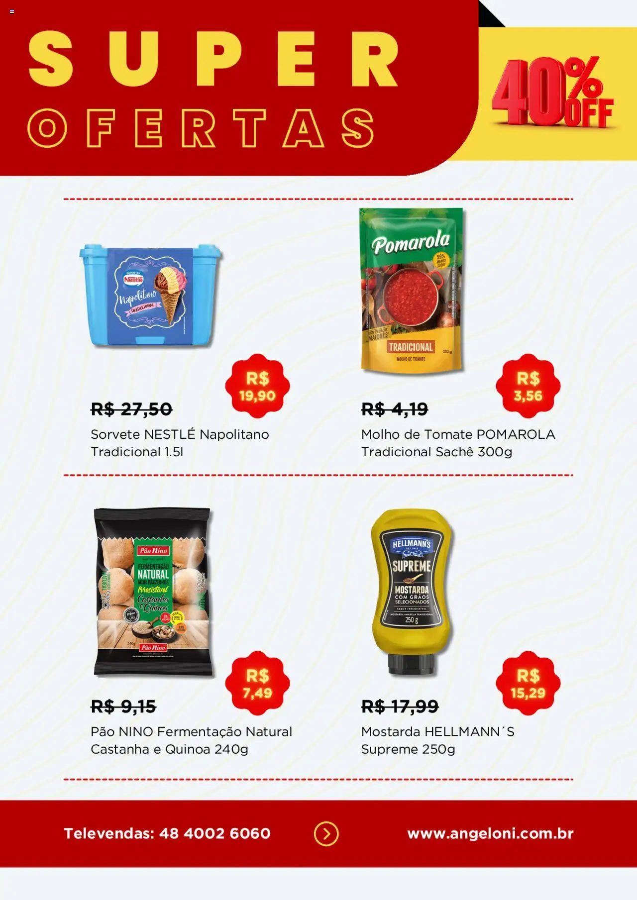 Angeloni Folheto - válido de 22.10.2025 | Página: 2 | Produtos: Quinoa, Molho de tomate, Pão, Sorvete