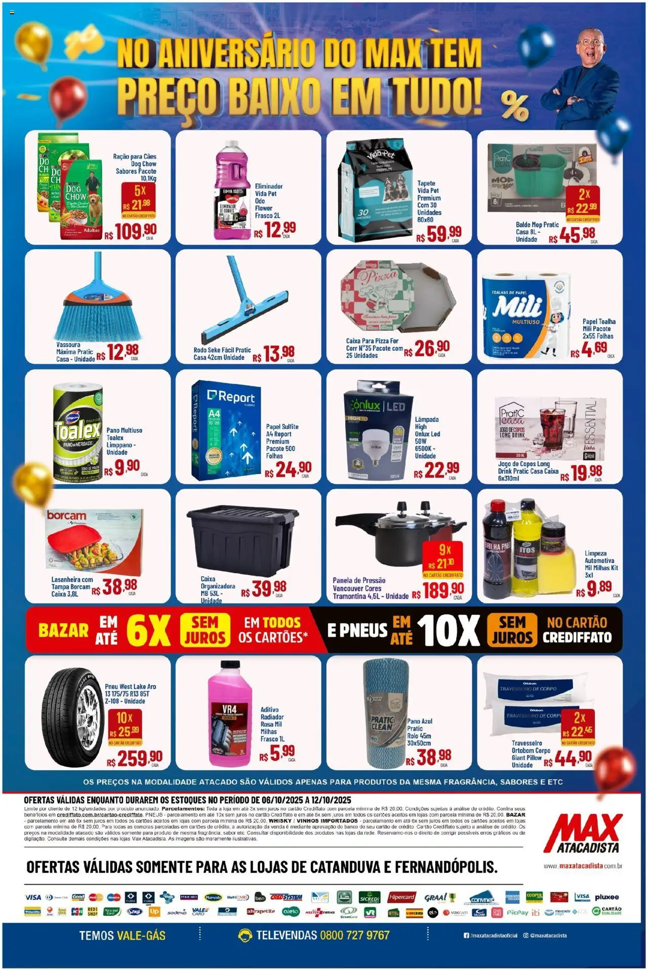 Max Atacadista Folheto - válido de 06.10.2025 | Página: 8 | Produtos: Banco, Whisky, Papel sulfite, Baixo