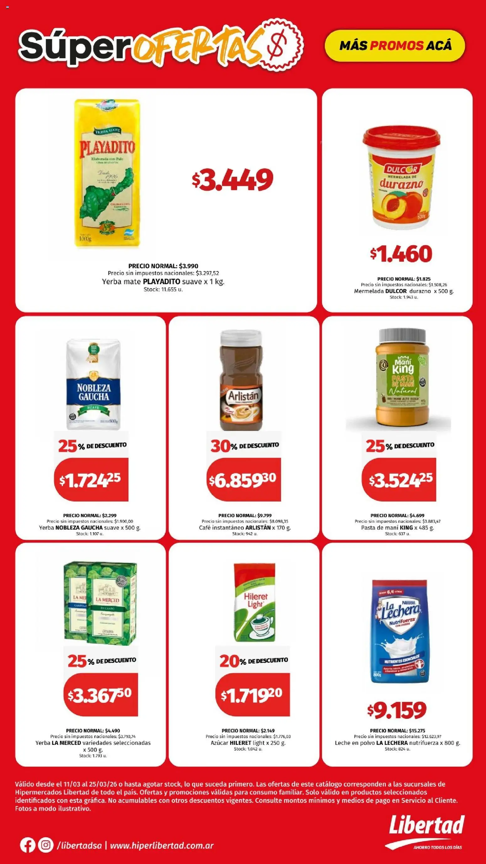 Hipermercado Libertad - SuperOfertas  │ válido desde el 11.03.2026 | Página: 6 | Productos: Yerba, Leche, Café, Pasta