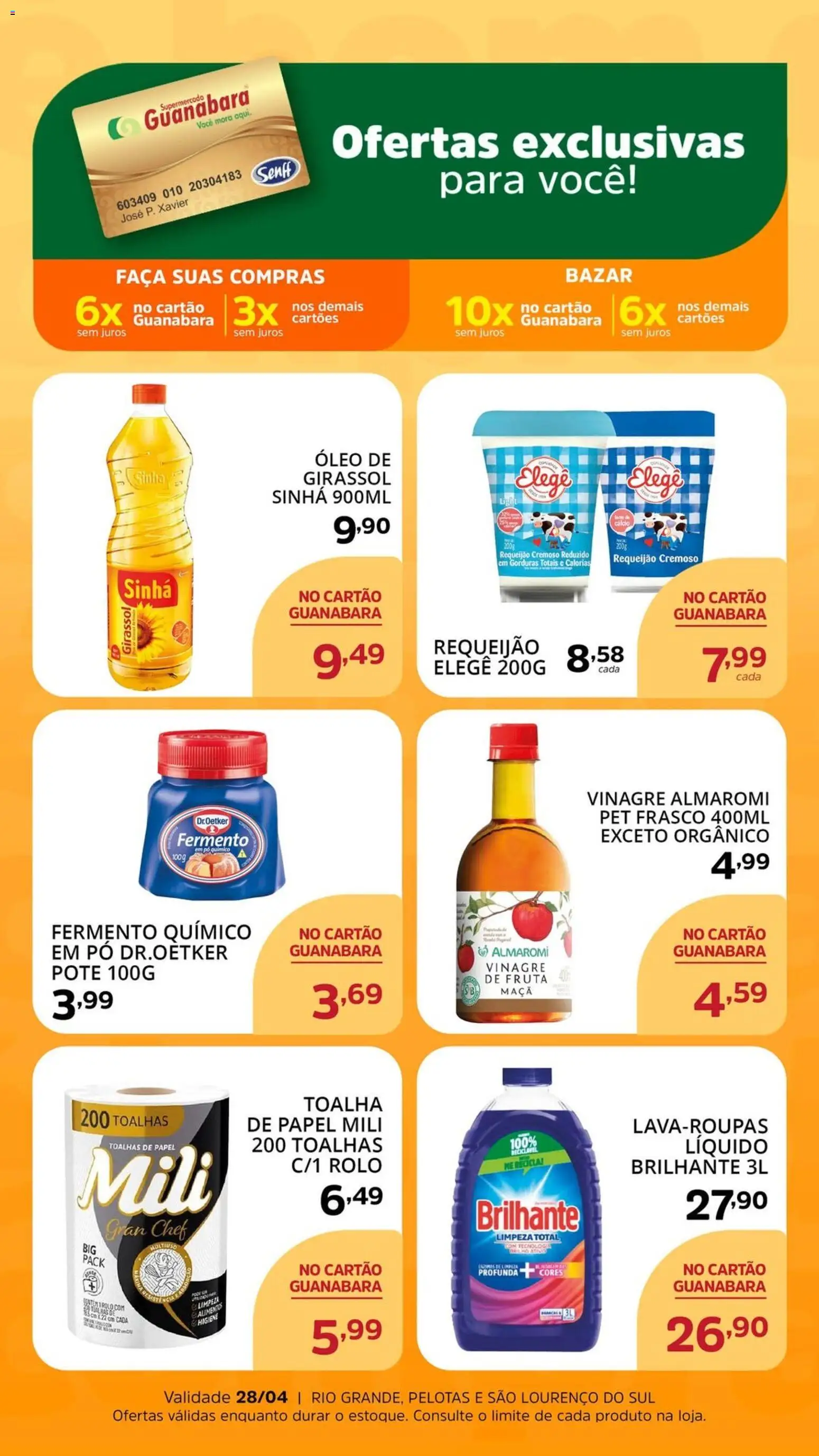 Supermercado Guanabara Folheto - válido de 17.04.2026 | Página: 1 | Produtos: Vinagre, Faca, Óleo, Cálcio