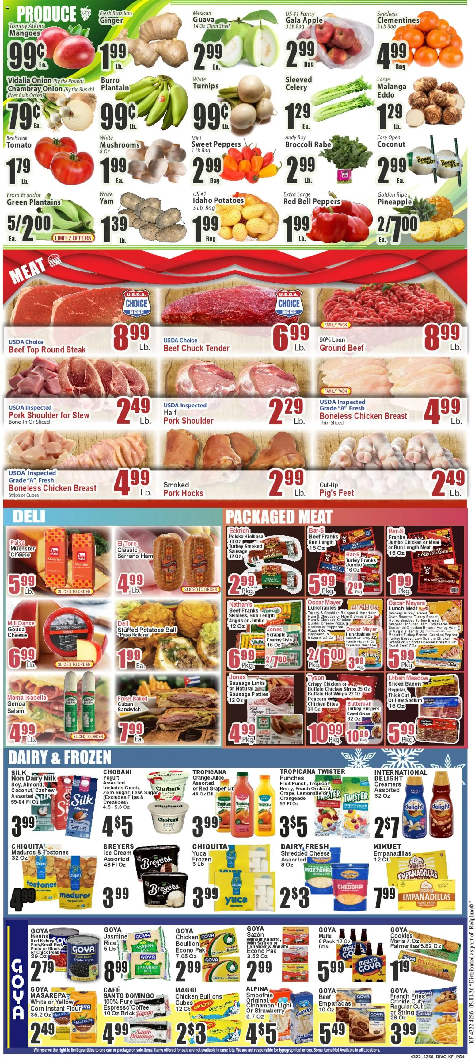 Key Food Weekly Ad - valid from 01.05.2026 | Page: 4 | Products: Broccoli, Pizza, Beef, Potatoes