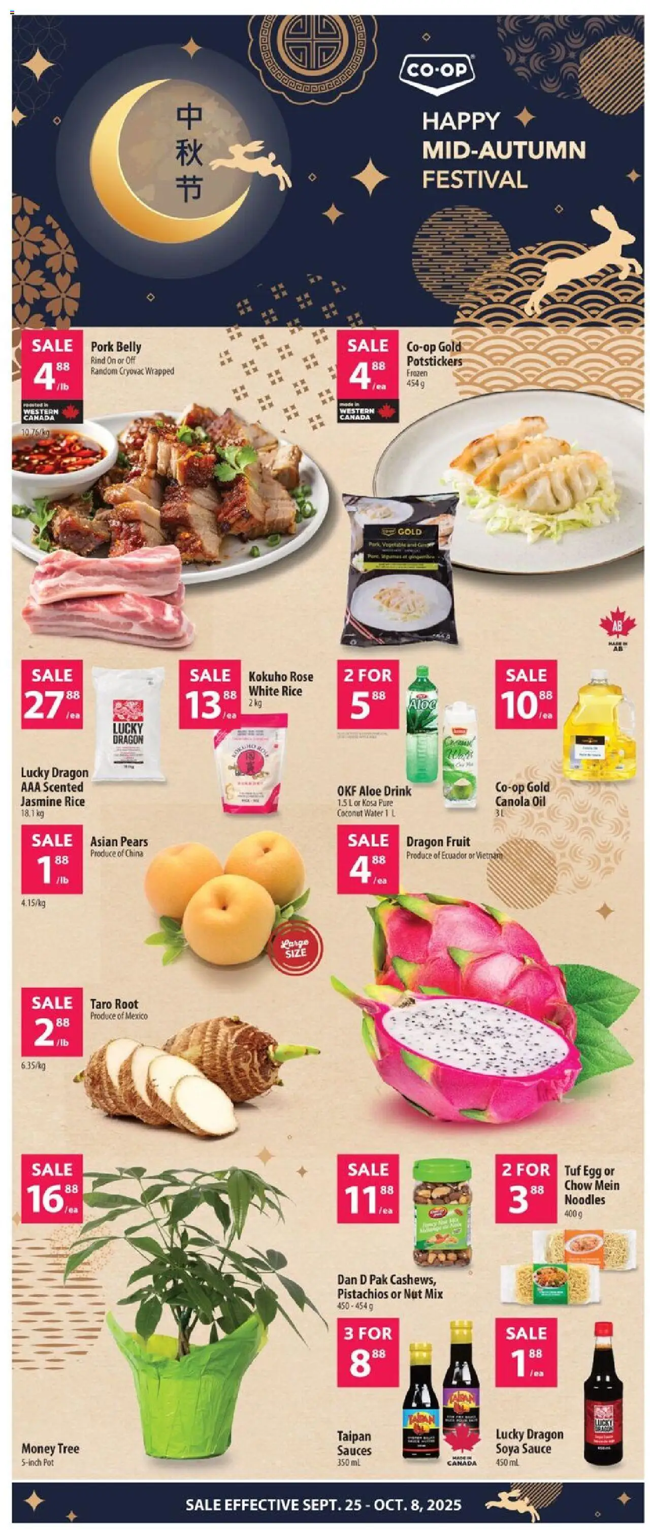 Co-op Food flyer valid from 25.09.2025 | Page: 18 | Products: Rice, Noodles, Oil, Pork