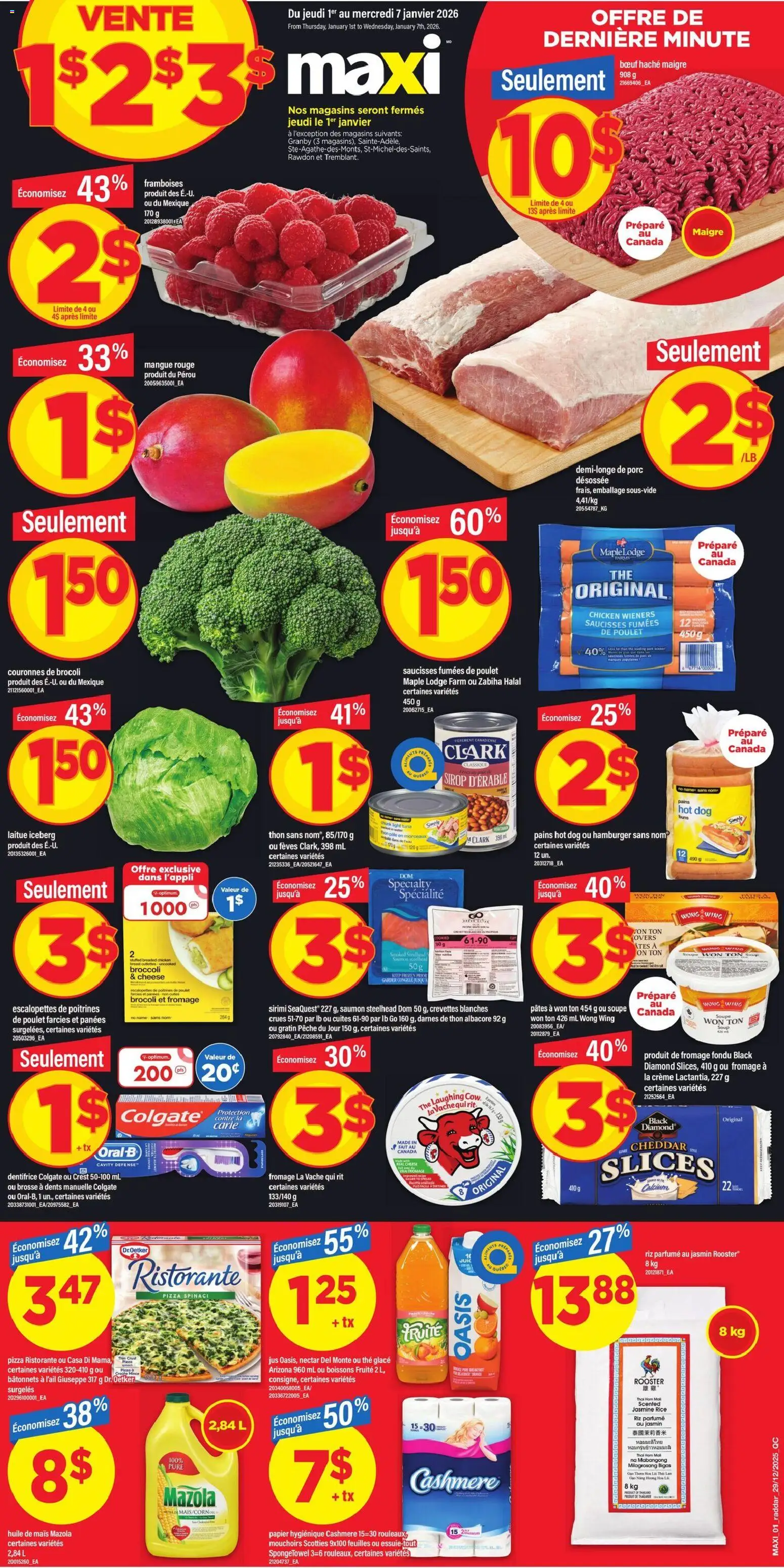 Maxi flyer valid from 01.01.2026 | Page: 1 | Products: Rice, Pizza, Chicken, Pork
