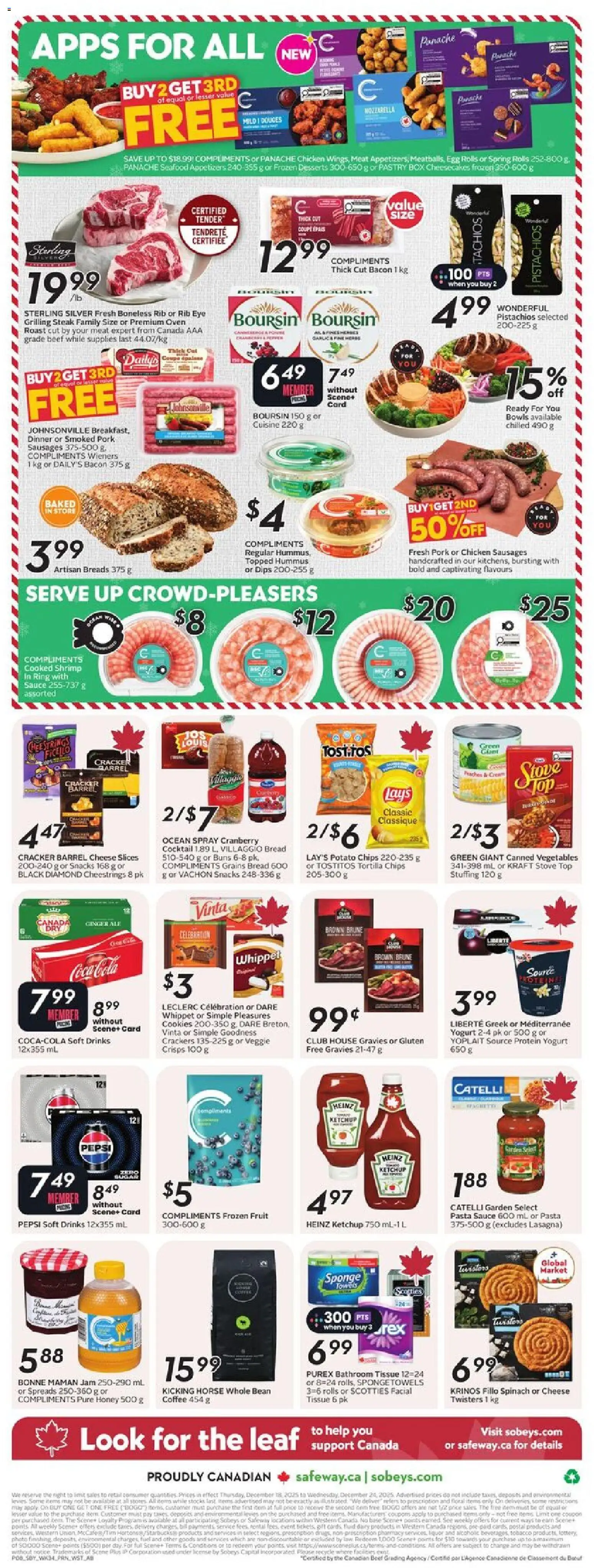 Safeway flyer valid from 18.12.2025 | Page: 4 | Products: Stove, Box, Yogurt, Coffee
