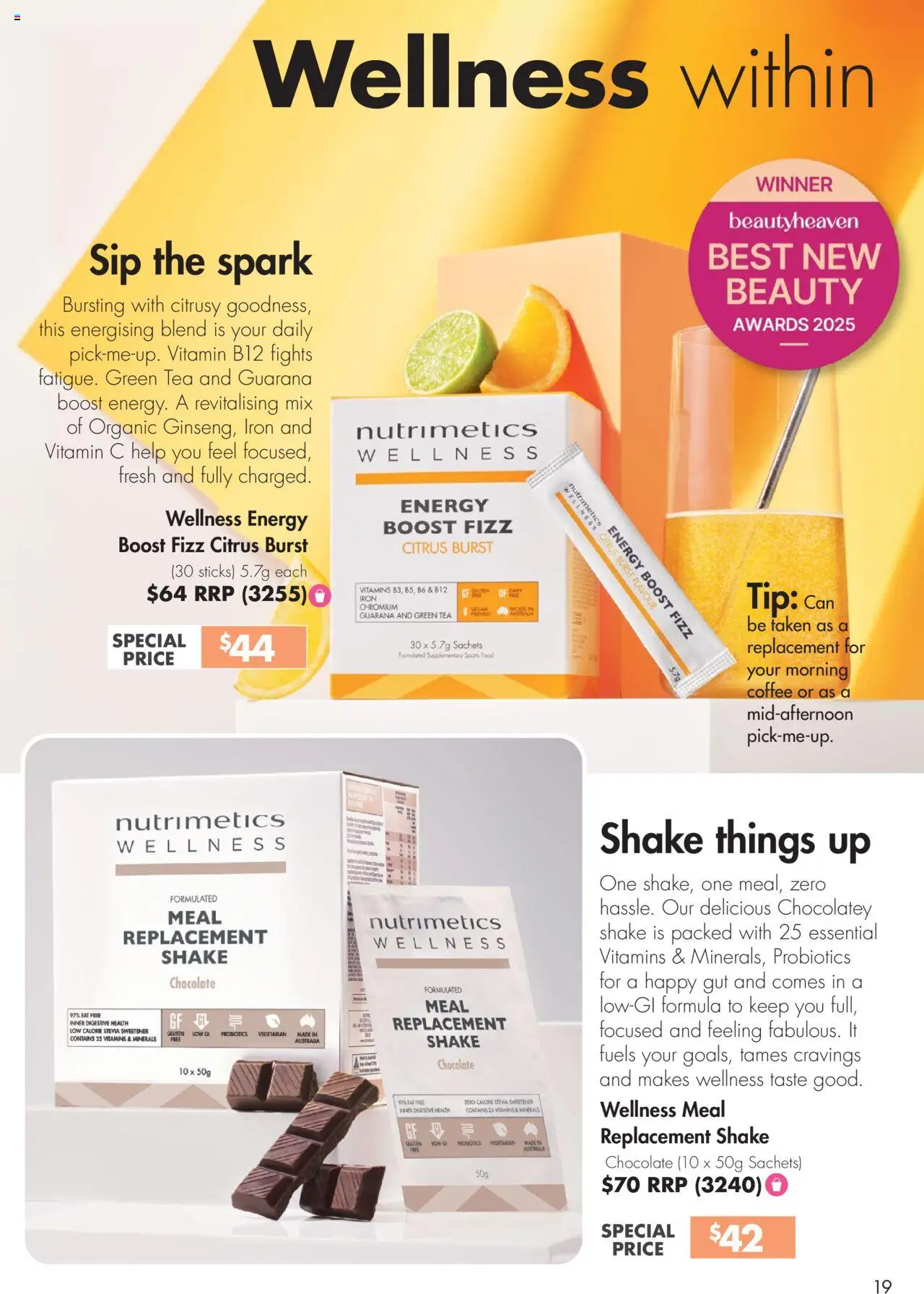 Nutrimetics catalogue - valid from 26.09.2025 | Page: 19 | Products: Coffee, Chocolate, Iron, Vitamin
