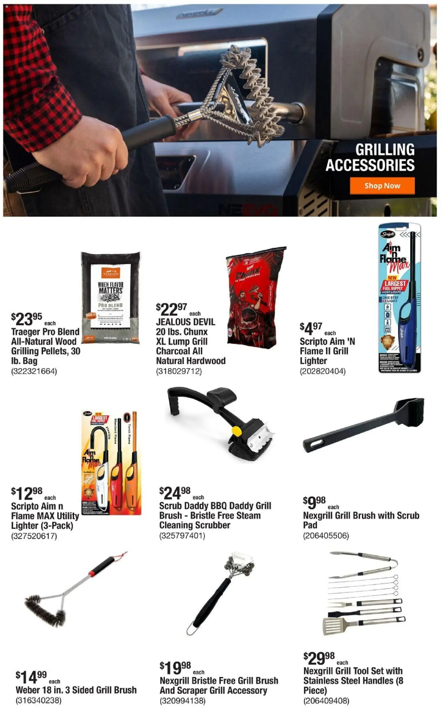 Home Depot Weekly Ad - FL - valid from 30.10.2025 | Page: 8 | Products: Brush, Lighter, Bag, Grill