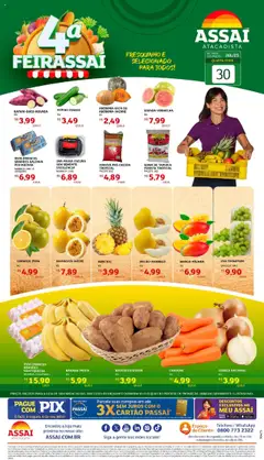 Assaí Atacadista Folheto - válido de 30.07.2025 | Página: 1 | Produtos: Base, Abacaxi, Cenoura, Bandeja