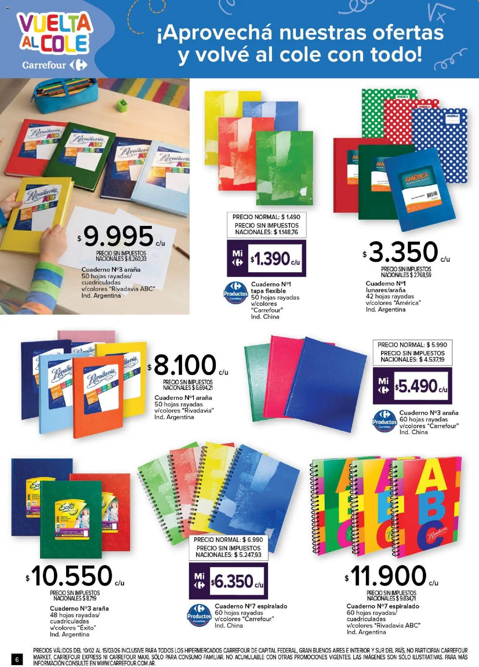 Carrefour - Vuelta al Cole  │ válido desde el 10.02.2026 | Página: 6 | Productos: Flexible, Cuaderno