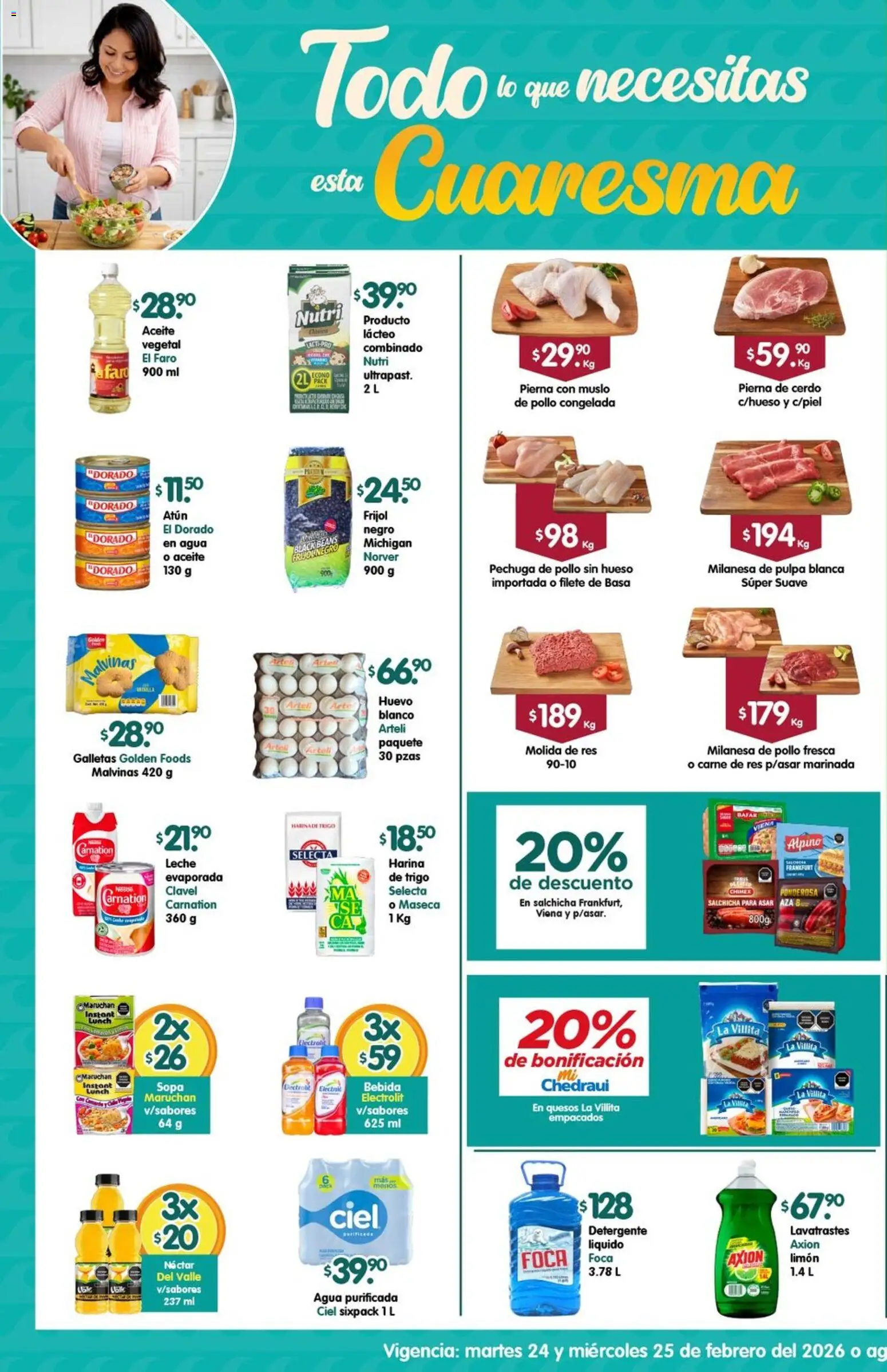 Nuevas ofertas de Arteli válidas en toda la República Mexicana desde el 24.02.2026. ¡Encuentra las mejores ofertas en Arteli folleto Express! | Página: 1 | Productos: Agua, Aceite, Res, Hebilla