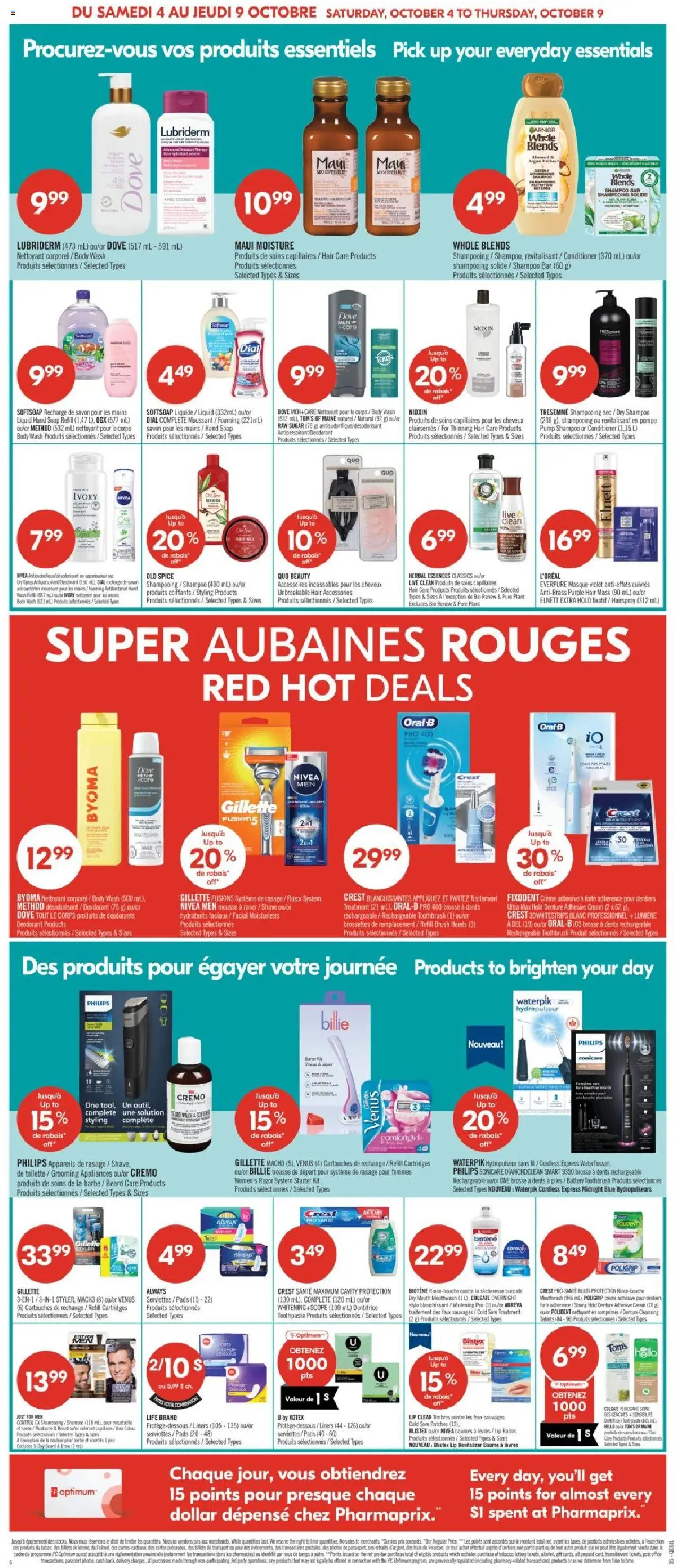 Pharmaprix flyer valid from 04.10.2025 | Page: 10 | Products: Cream, Shaver, Shampoo, Hair color