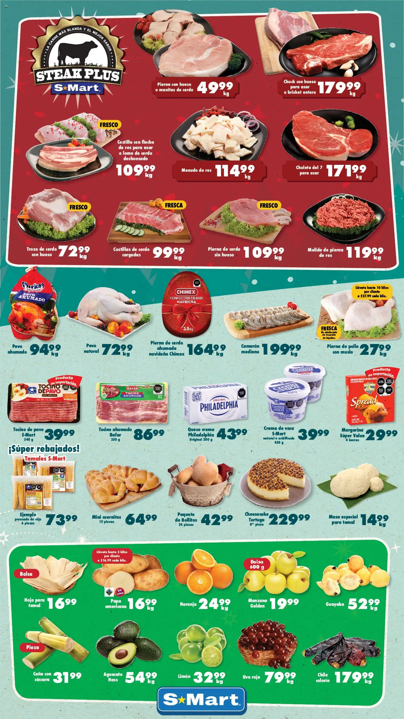 Nuevas ofertas de S-Mart válidas en toda la República Mexicana desde el 19.12.2025. ¡Encuentra las mejores ofertas en S-Mart folleto! | Página: 1 | Productos: Papa, Queso, Aguacate, Cerdo