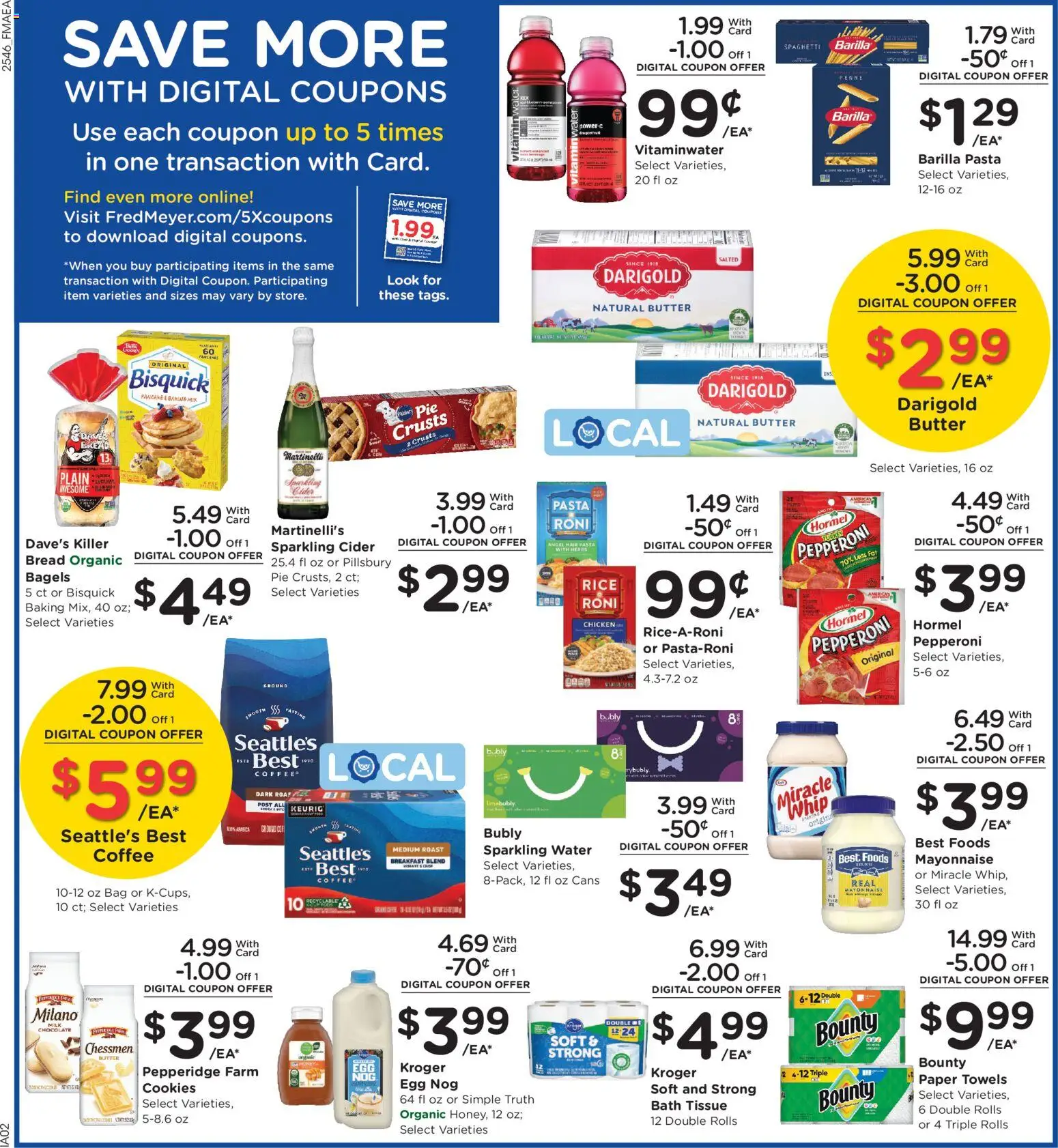 Fred Meyer Weekly Ad - valid from 17.12.2025 | Page: 7 | Products: Bread, Coffee, Water, Bag