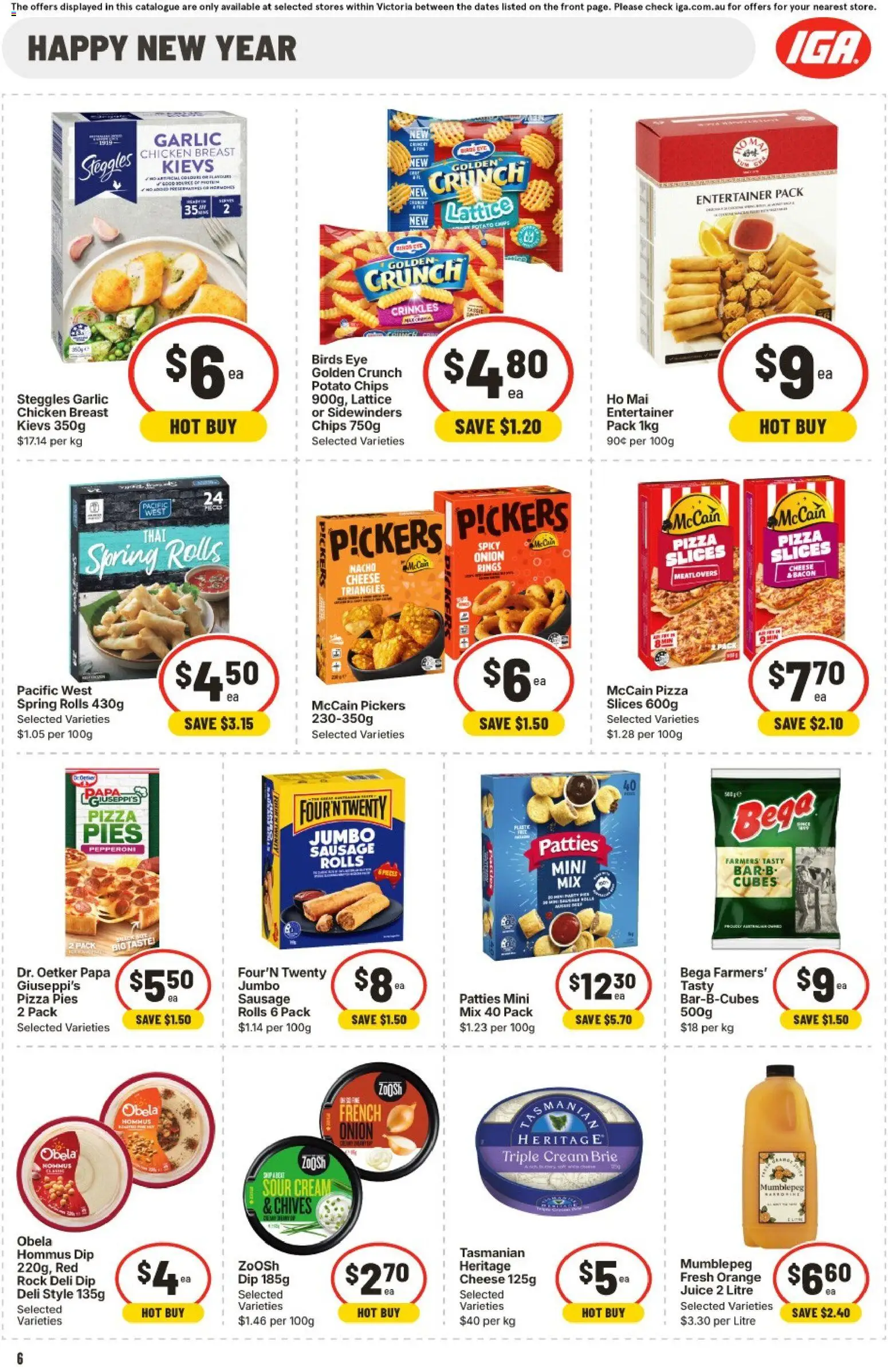 IGA catalogue - valid from 24.12.2025 | Page: 9 | Products: Bacon, Chicken, Cream, Pies