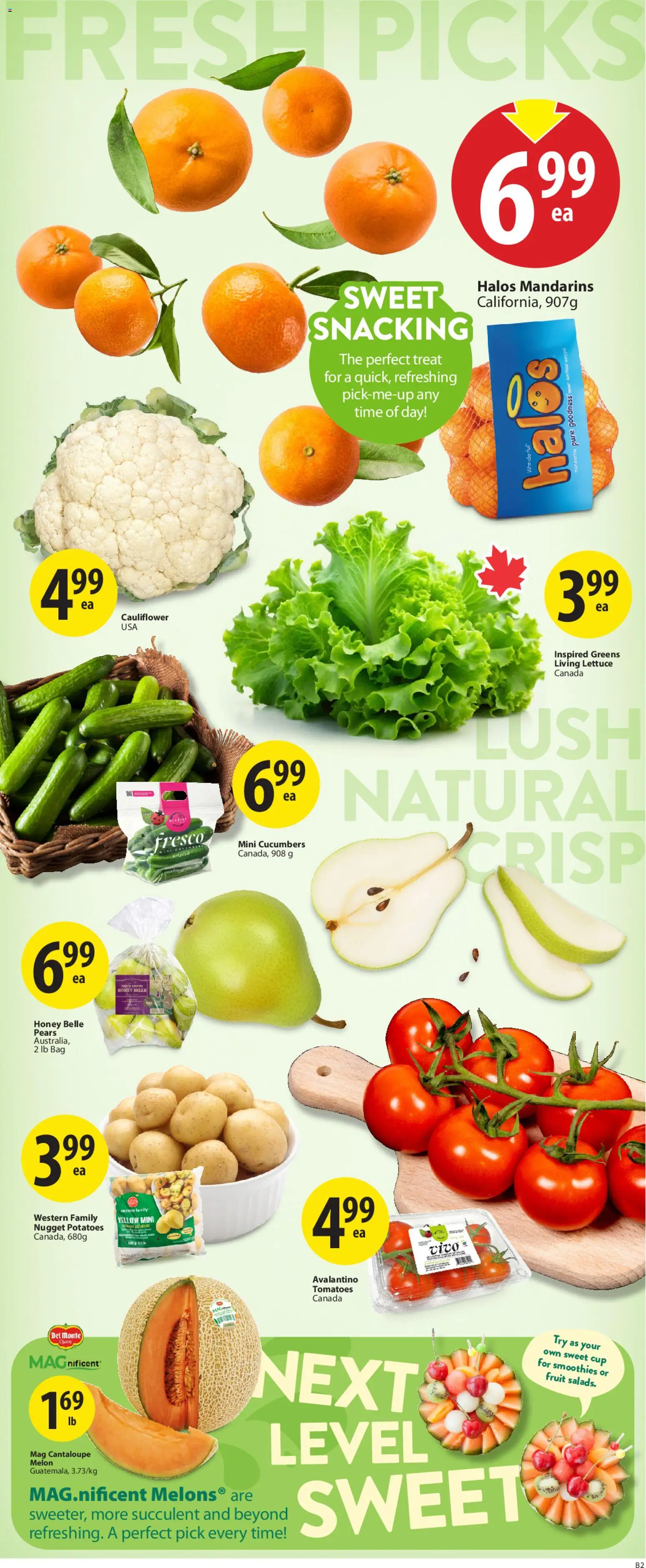 Save on foods flyer valid from 09.04.2026 | Page: 2 | Products: Cucumbers, Potatoes, Bag, Tomatoes