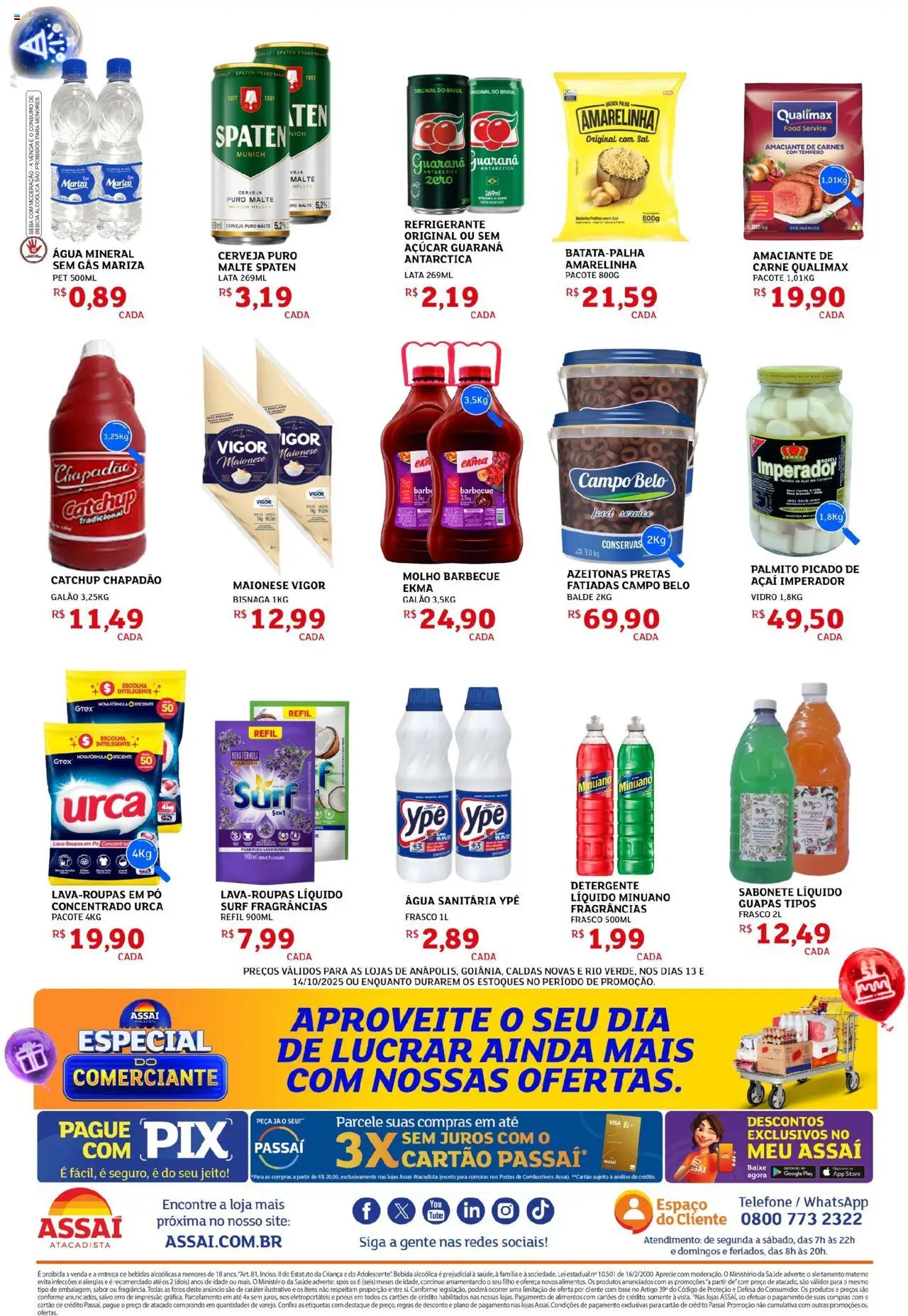 Assaí Atacadista Folheto - válido de 13.10.2025 | Página: 2 | Produtos: Pó, Guaraná, Água mineral, Pá