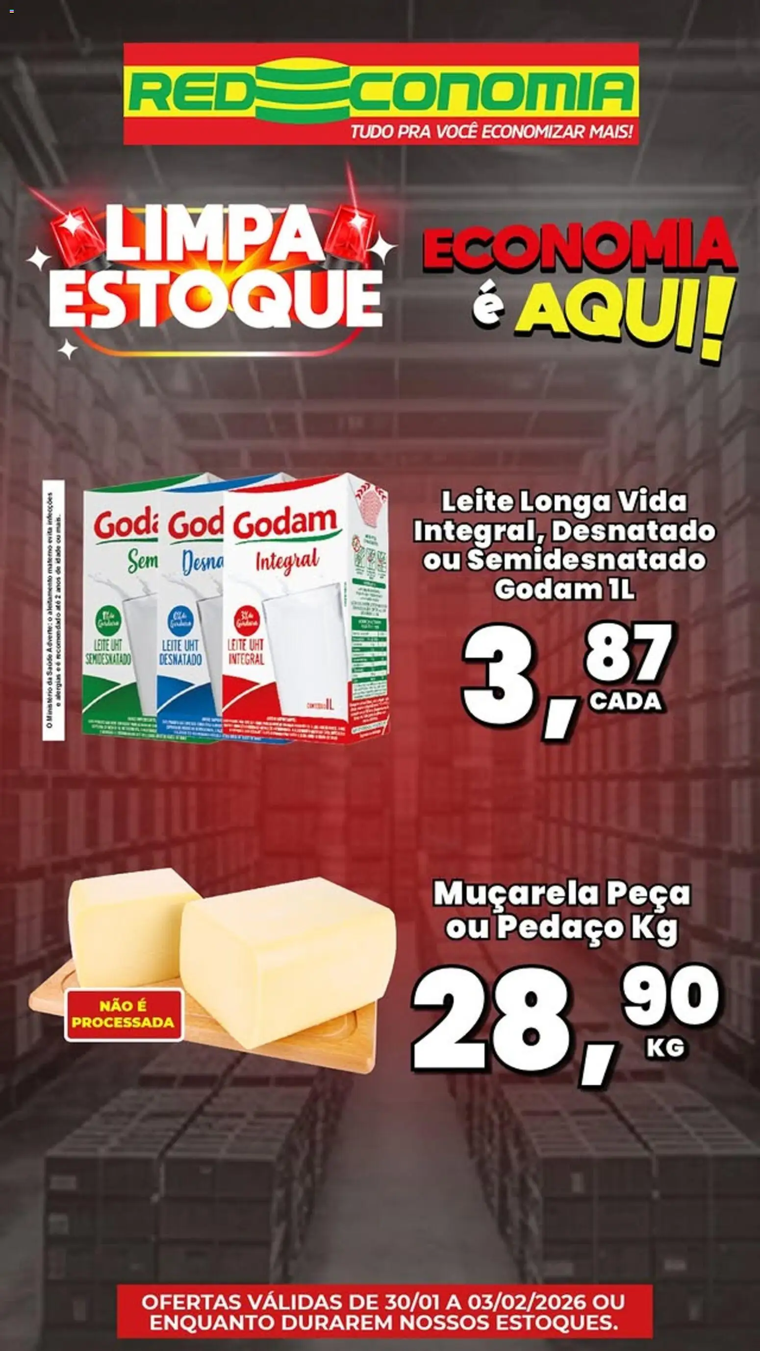 RedEconomia Folheto - válido de 30.01.2026 | Página: 4 | Produtos: Leite, Muçarela