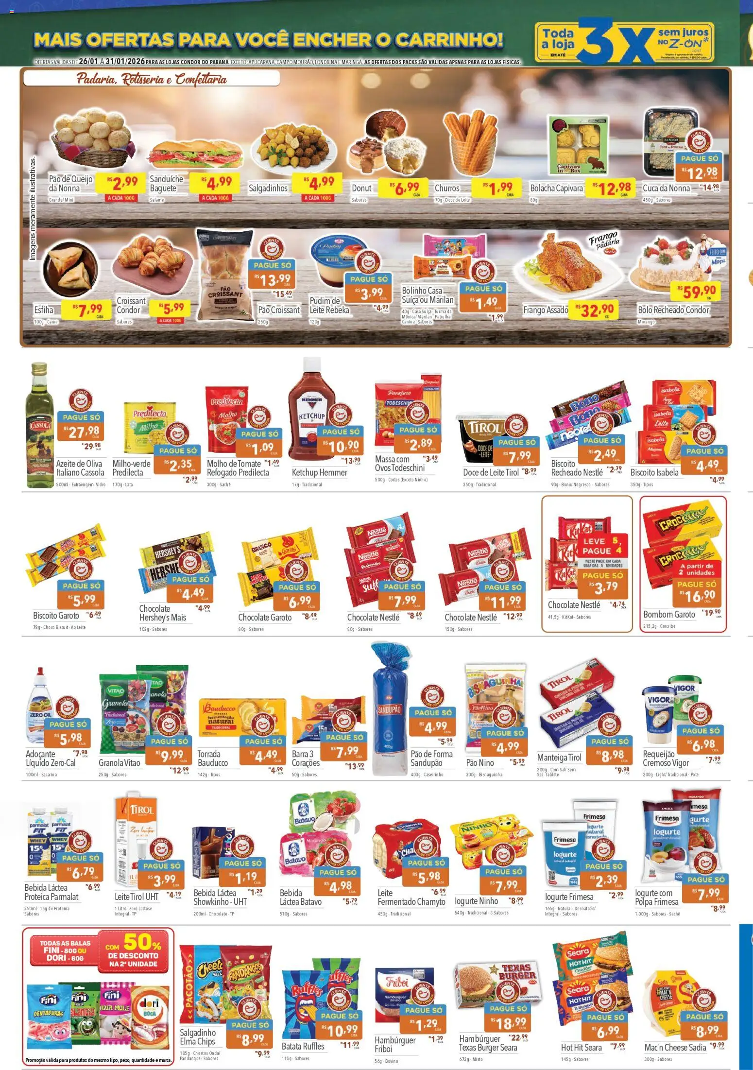 Supermercados Condor Folheto - válido de 26.01.2026 | Página: 2 | Produtos: Chocolate, Bolacha, Batata, Frango