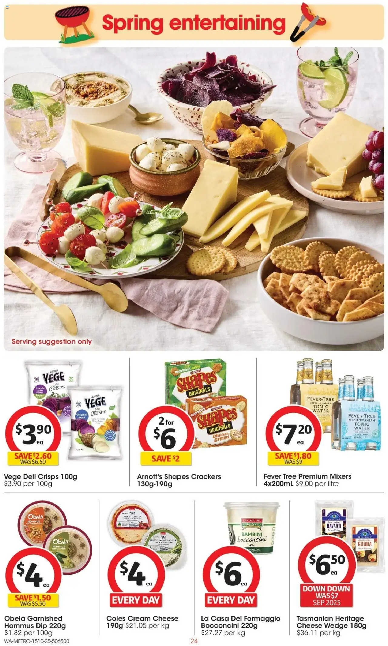 Coles catalogue - valid from 15.10.2025 | Page: 24 | Products: Crackers, Cheese, Cream, Oven