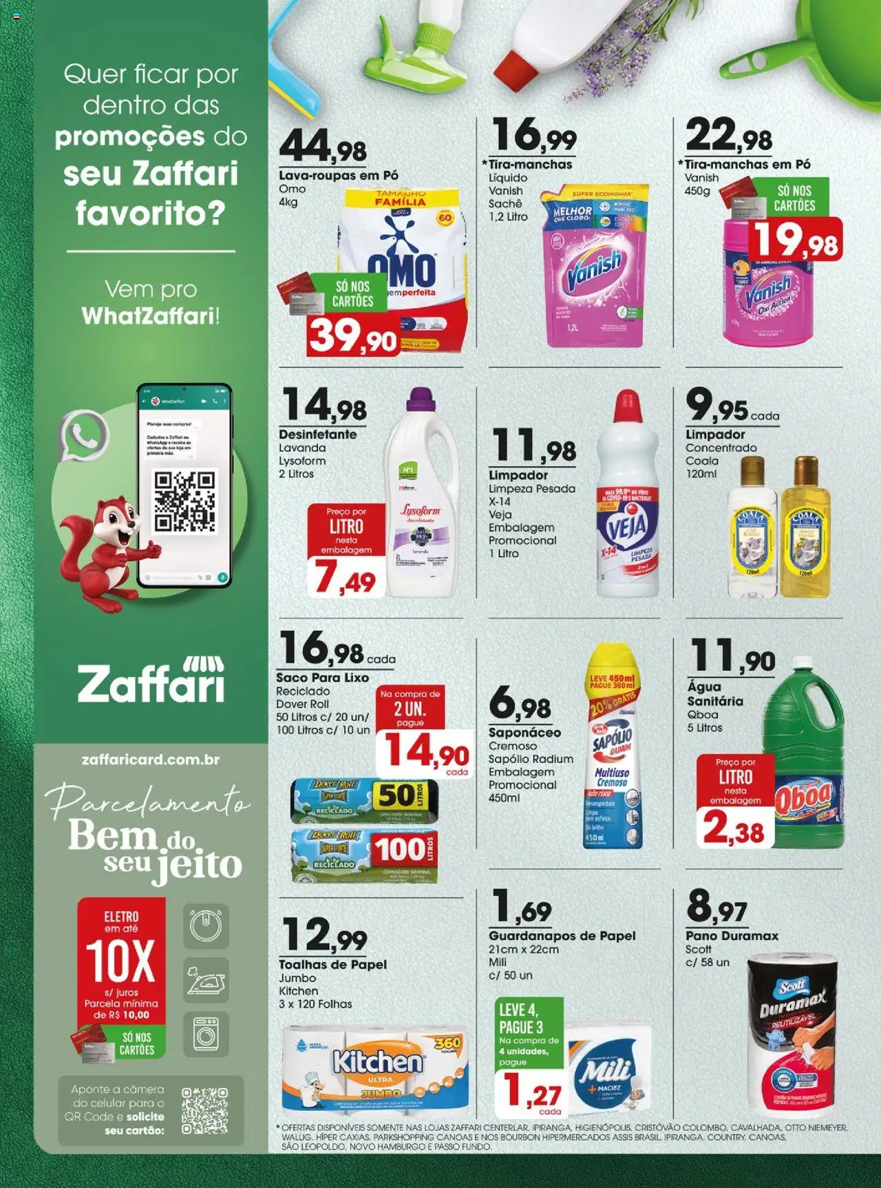 Zaffari Folheto - válido de 26.09.2025 | Página: 12 | Produtos: Saco para lixo, Bourbon, Câmera, Desinfetante