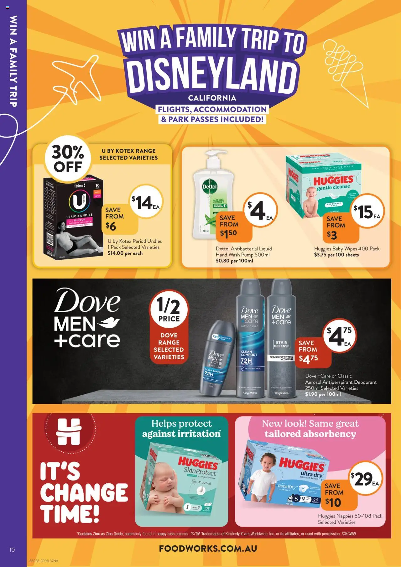 Foodworks catalogue - valid from 20.08.2025 | Page: 10 | Products: Deodorant, Antiperspirant, Nappies, Hand wash