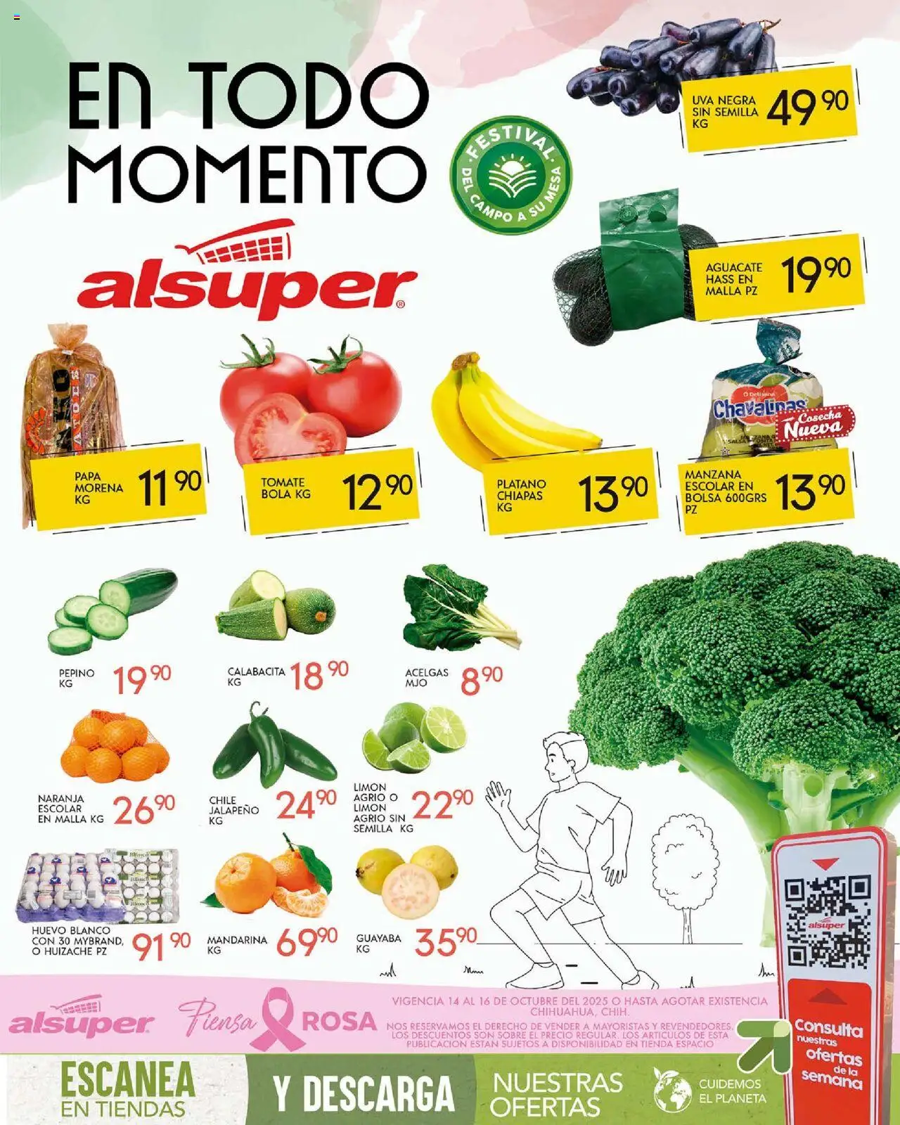 Nuevas ofertas de Alsuper válidas en toda la República Mexicana desde el 14.10.2025. ¡Encuentra las mejores ofertas en Alsuper - Folleto! | Página: 1 | Productos: Plátano, Tomate, Limón, Uva