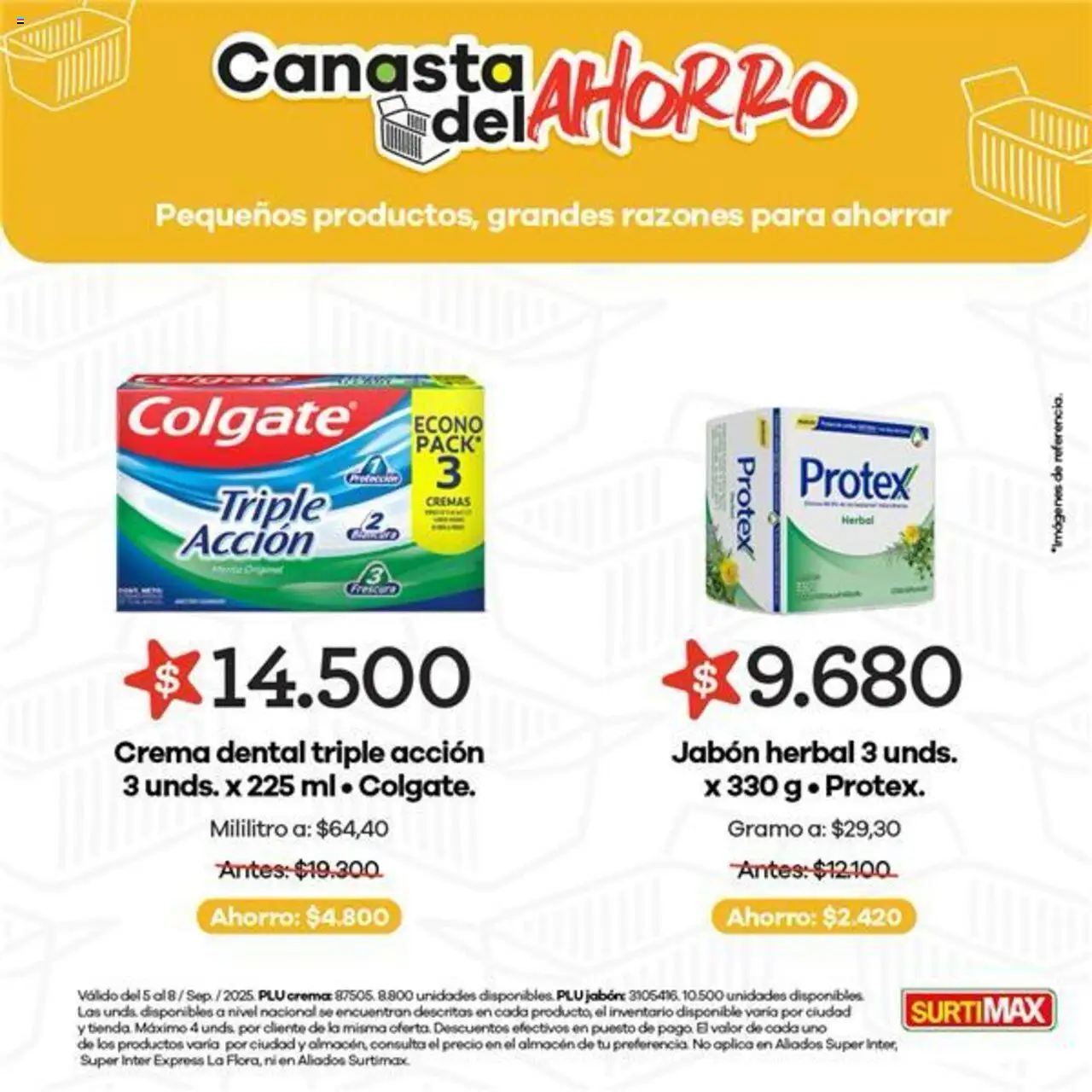 Surtimax revista - valida desde el 05.09.2025 | Página: 5 | Productos: Crema, Jabón, Crema dental