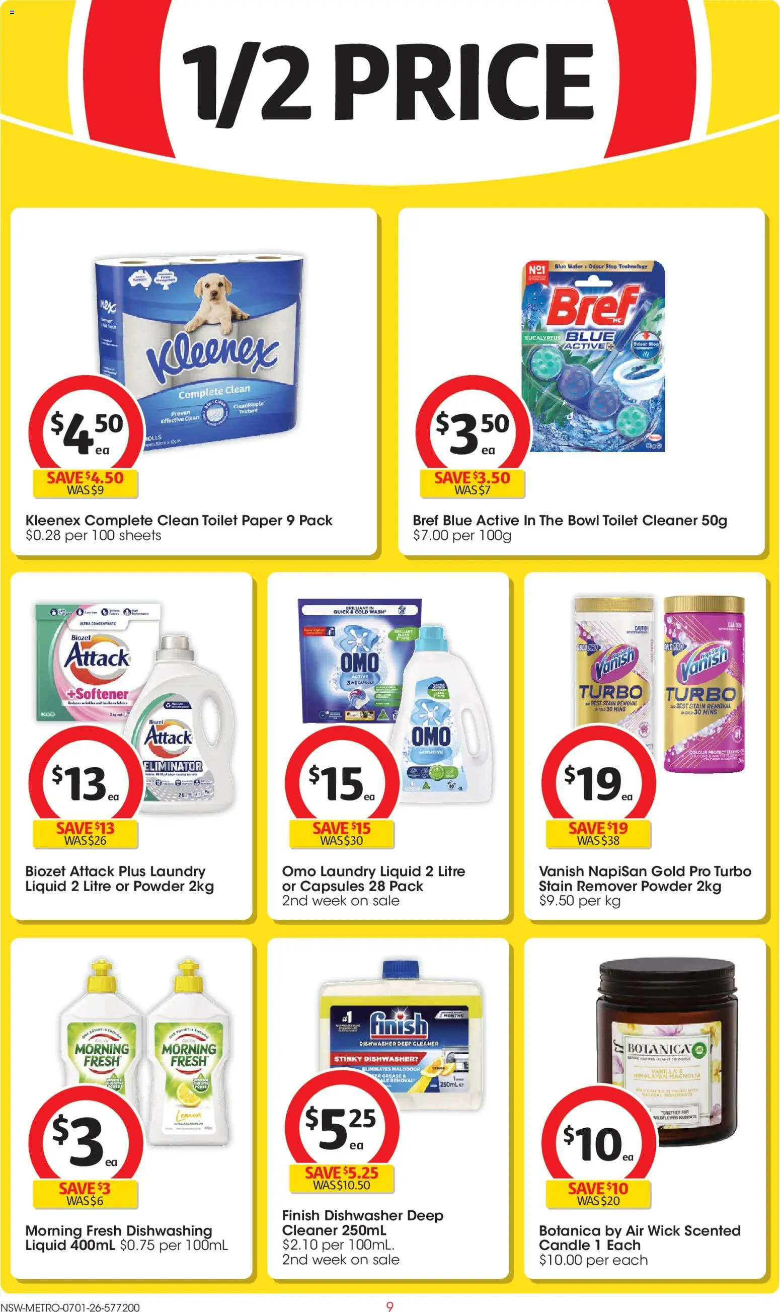 Coles catalogue - valid from 07.01.2026 | Page: 9 | Products: Toilet, Powder, Cleaner, Stain remover