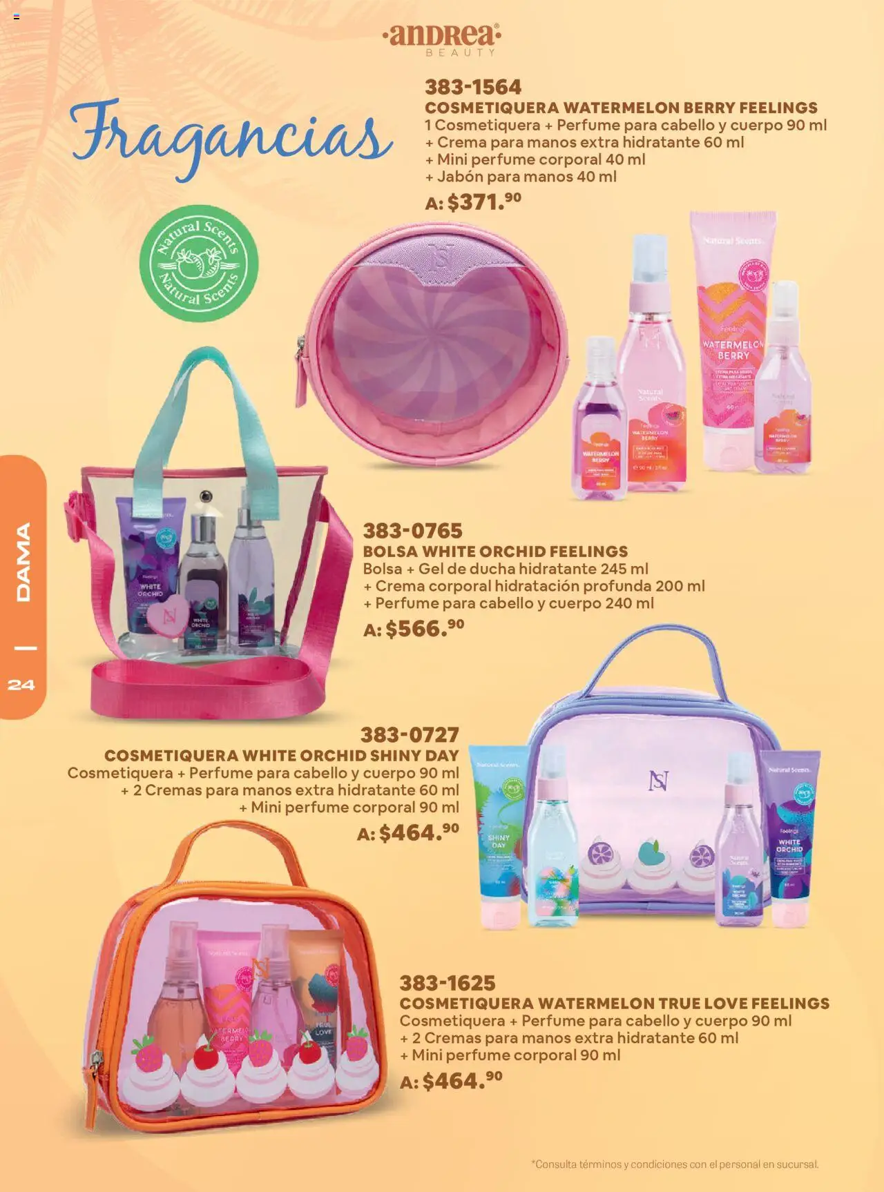 Nuevas ofertas de Andrea válidas en toda la República Mexicana desde el 14.09.2025. ¡Encuentra las mejores ofertas en Andrea - Catálogo Fall Fashion Packs! | Página: 24 | Productos: Bolsa, Perfume, Crema corporal, Gel de ducha